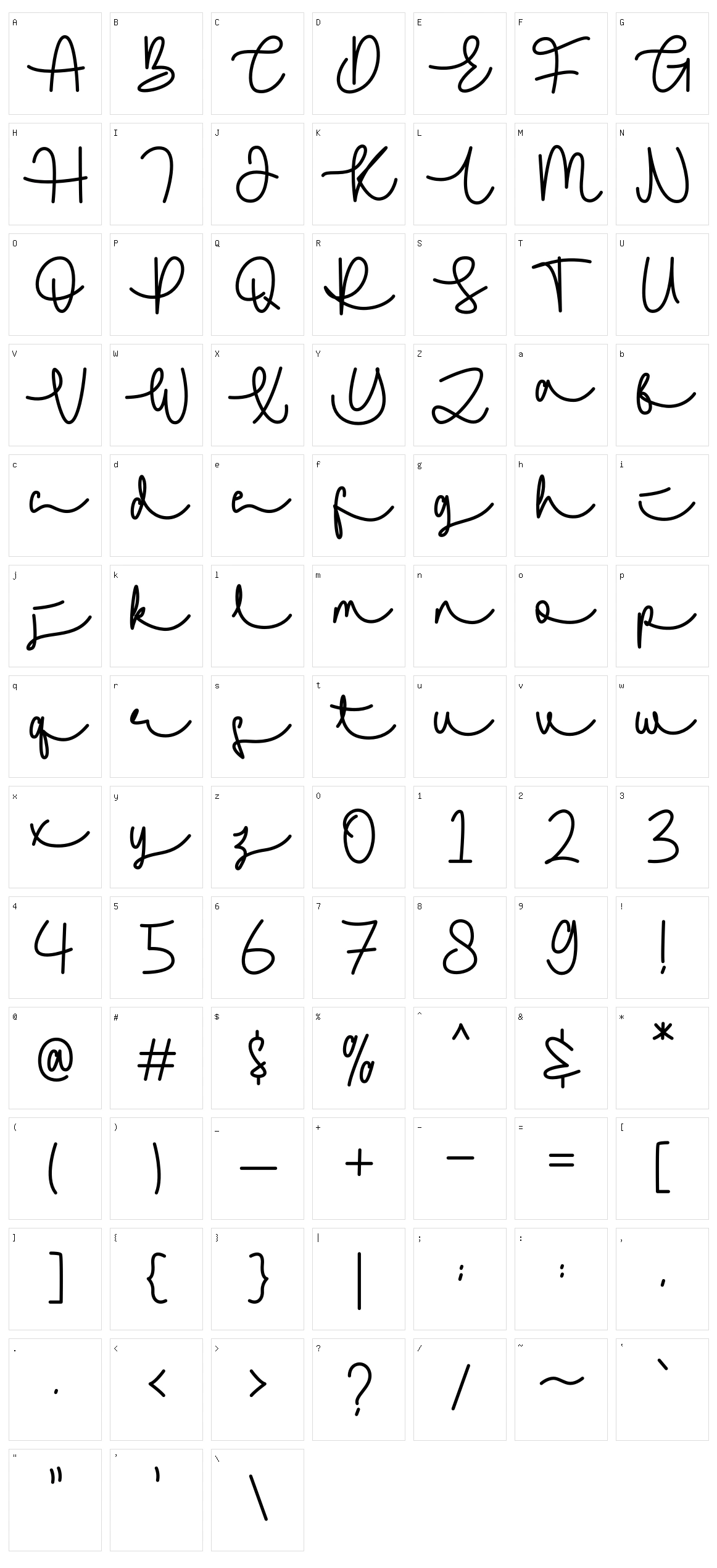 Fiselya Character Set