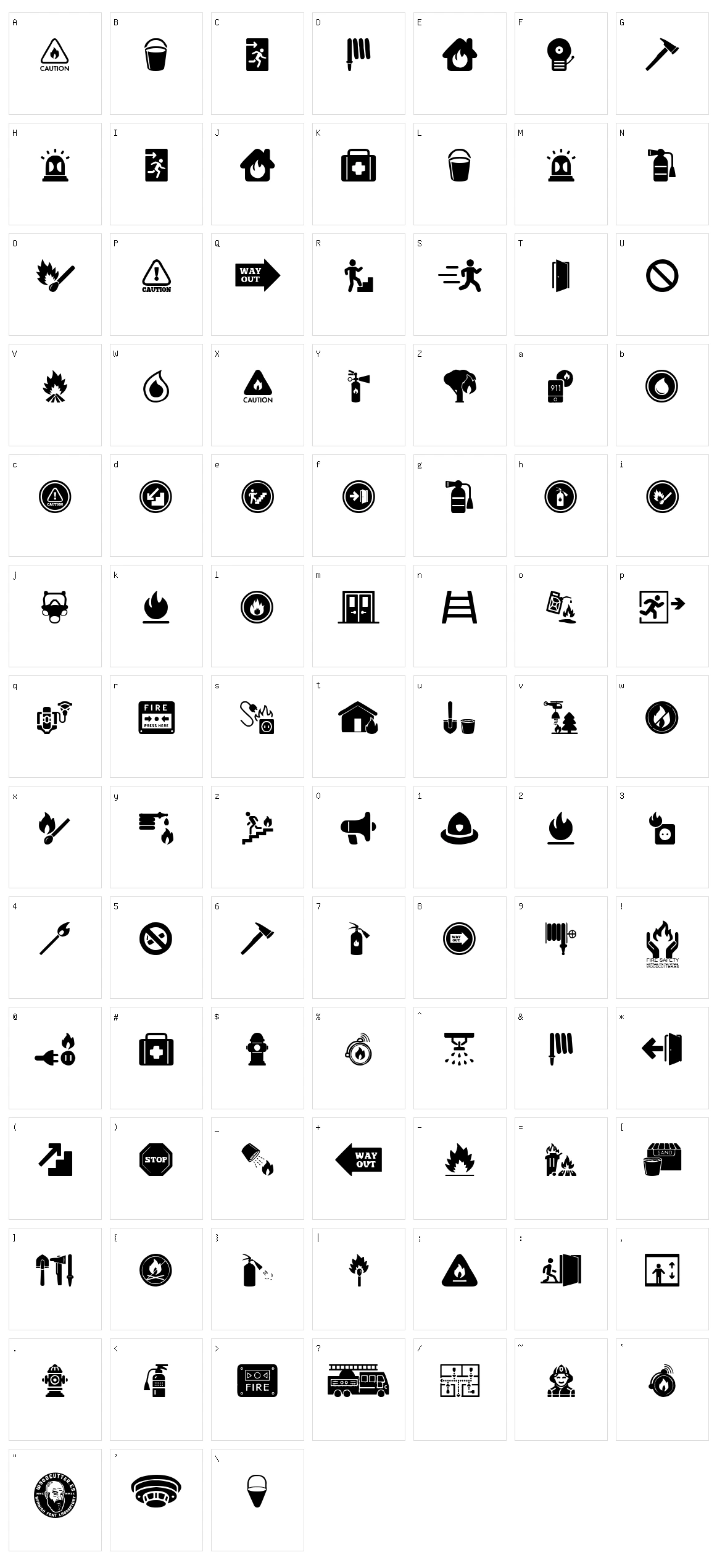 Fire Safety Icons Character Set