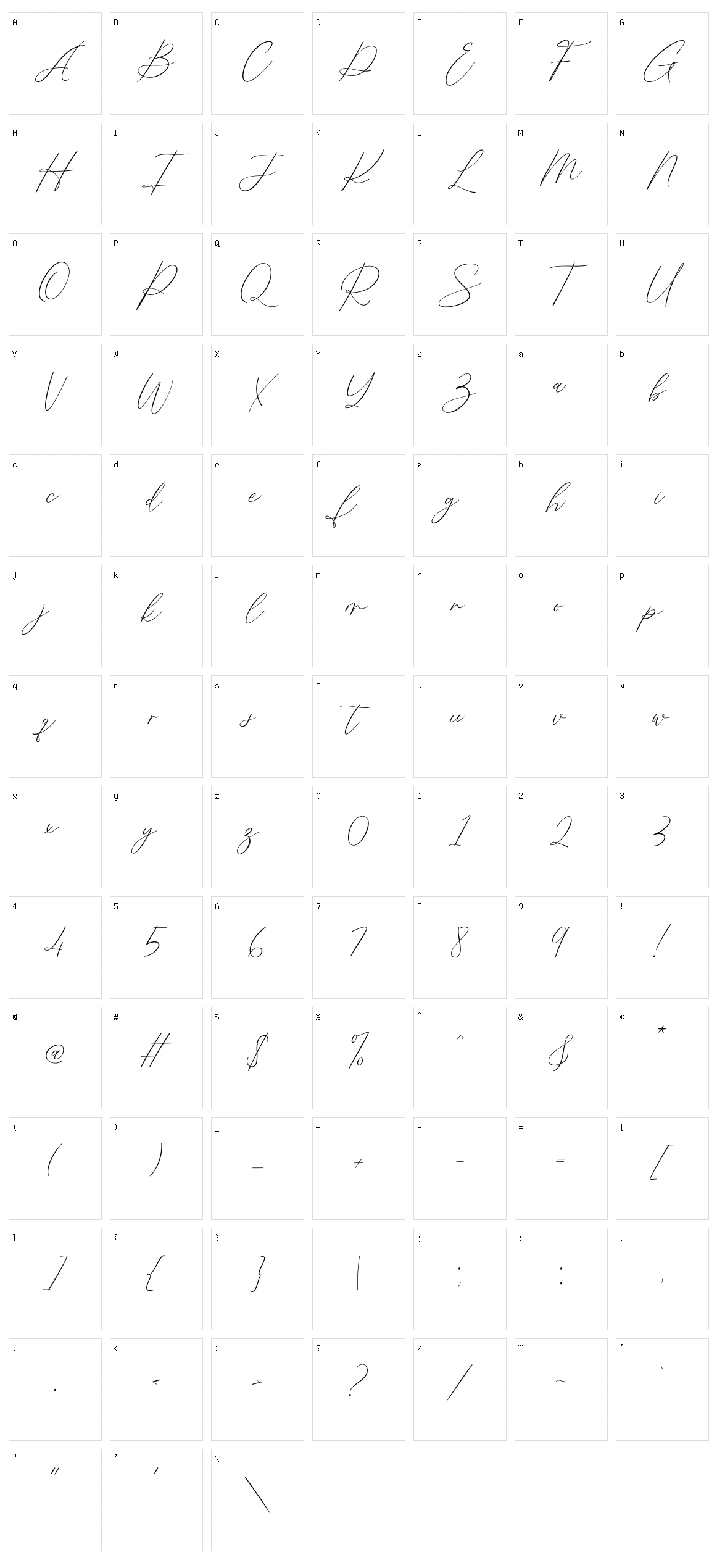 Fistamora Character Set