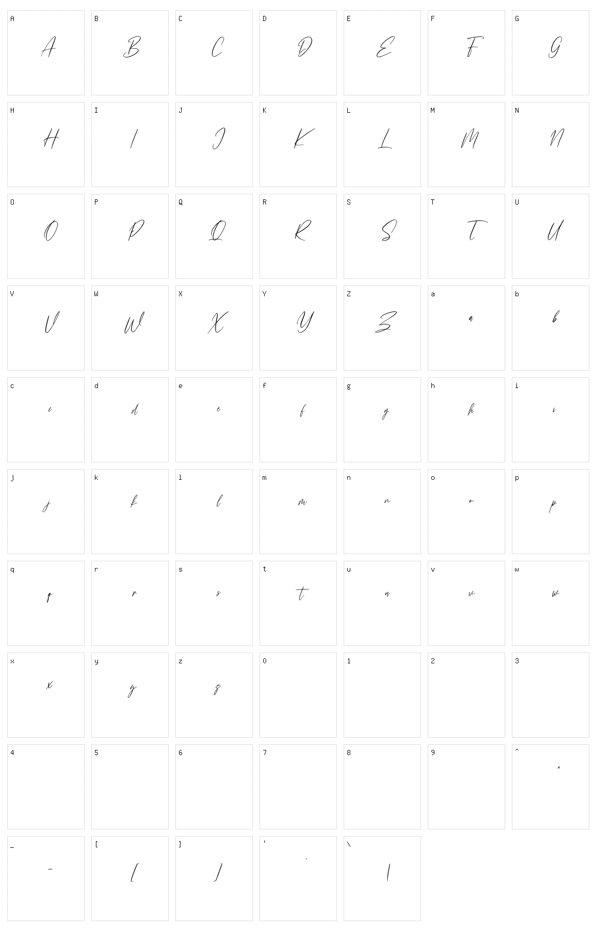 Florentroses Character Set