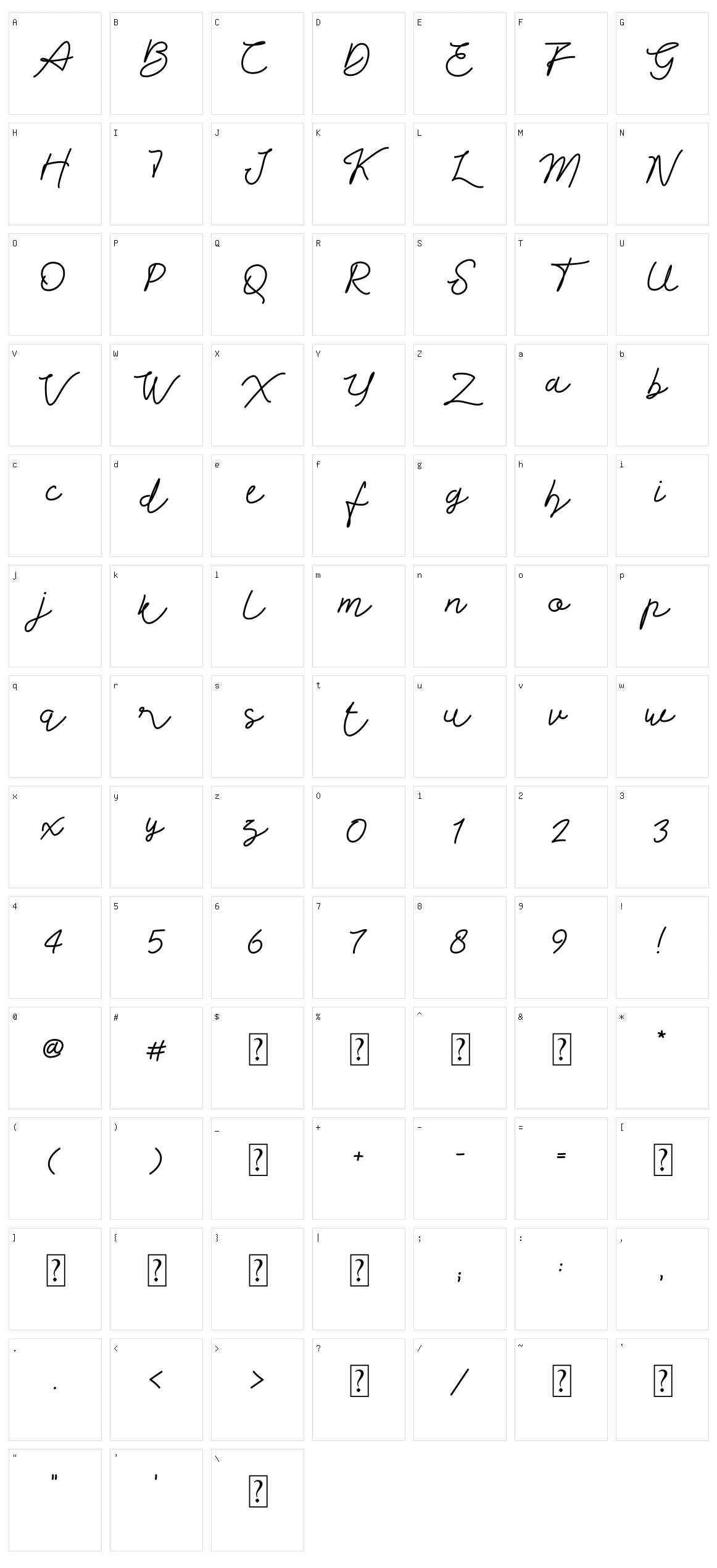 Flowee Character Set