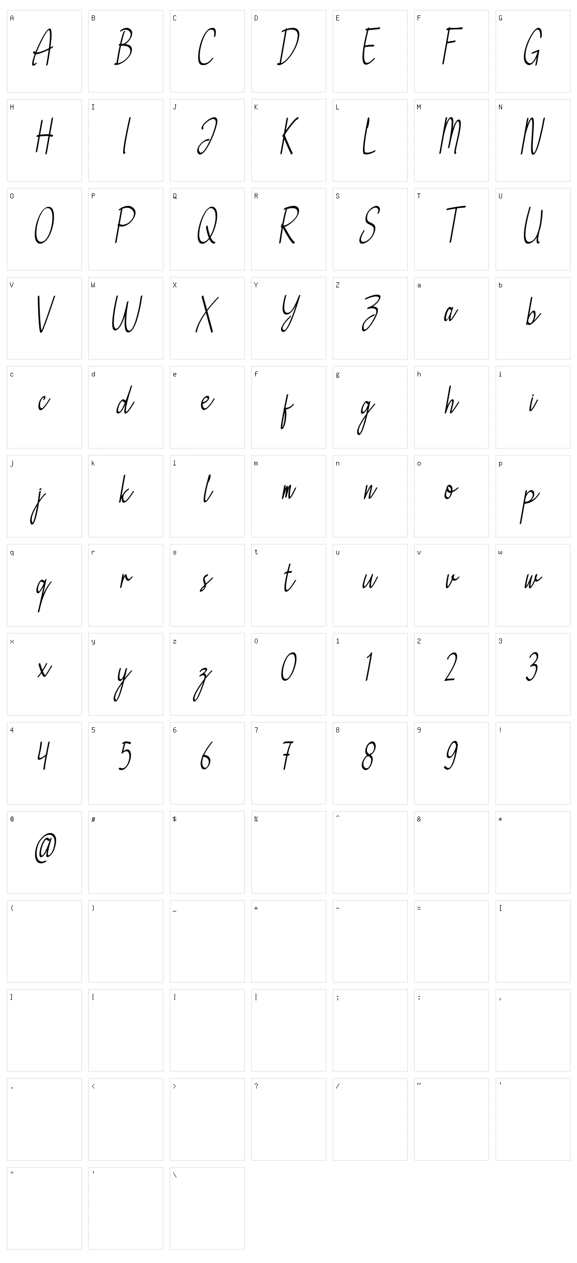 Fonzella Character Set