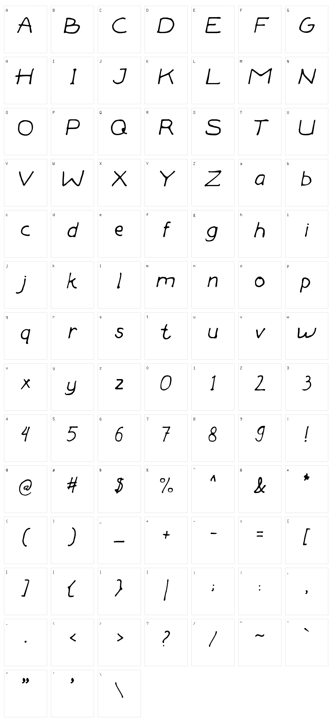 Forestia Handed Character Set