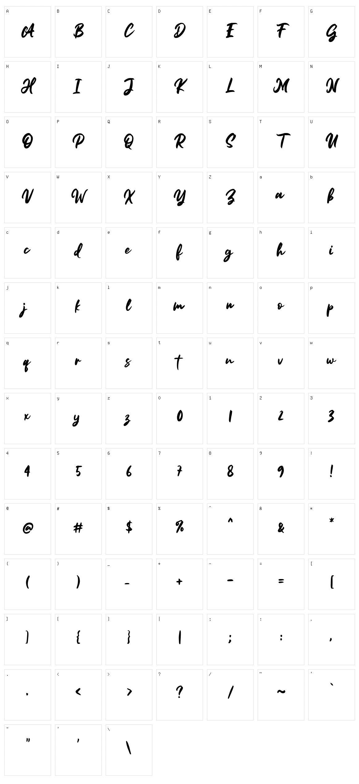 Forrest Character Set