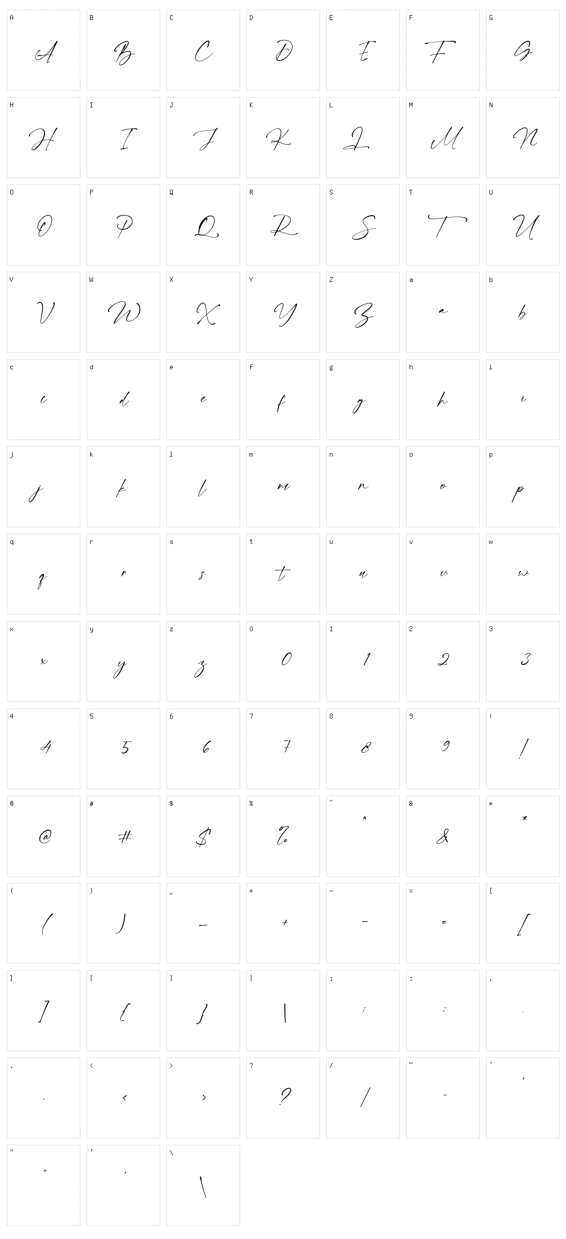 Franky Rain Character Set