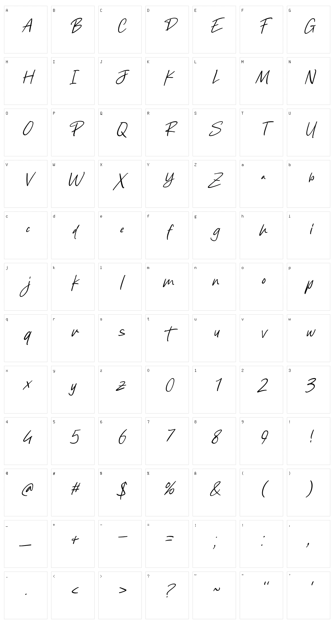 Freehand Character Set