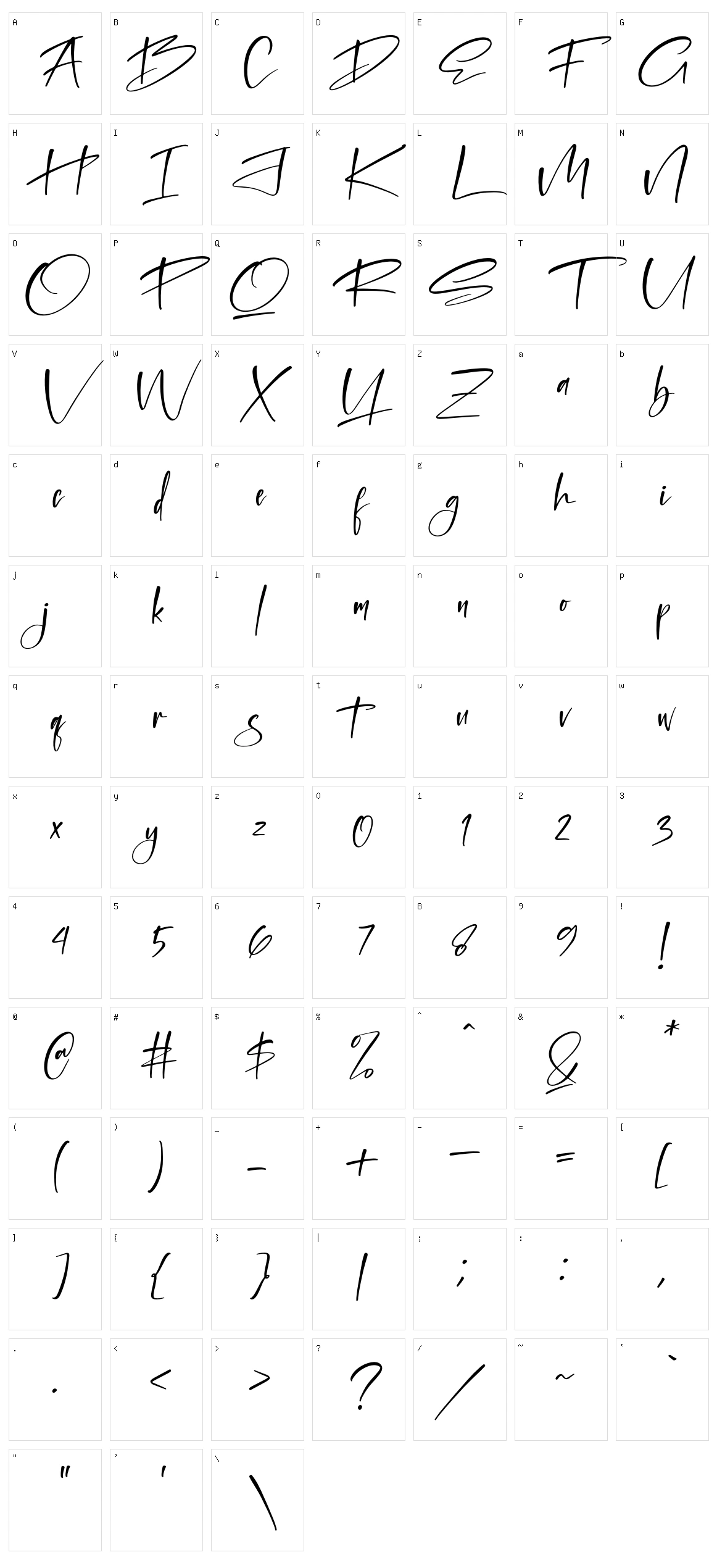 Freestyle Lettering Character Set