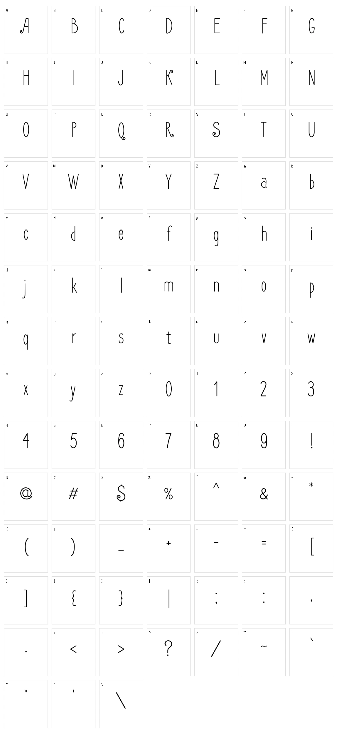 Frenchpress Character Set