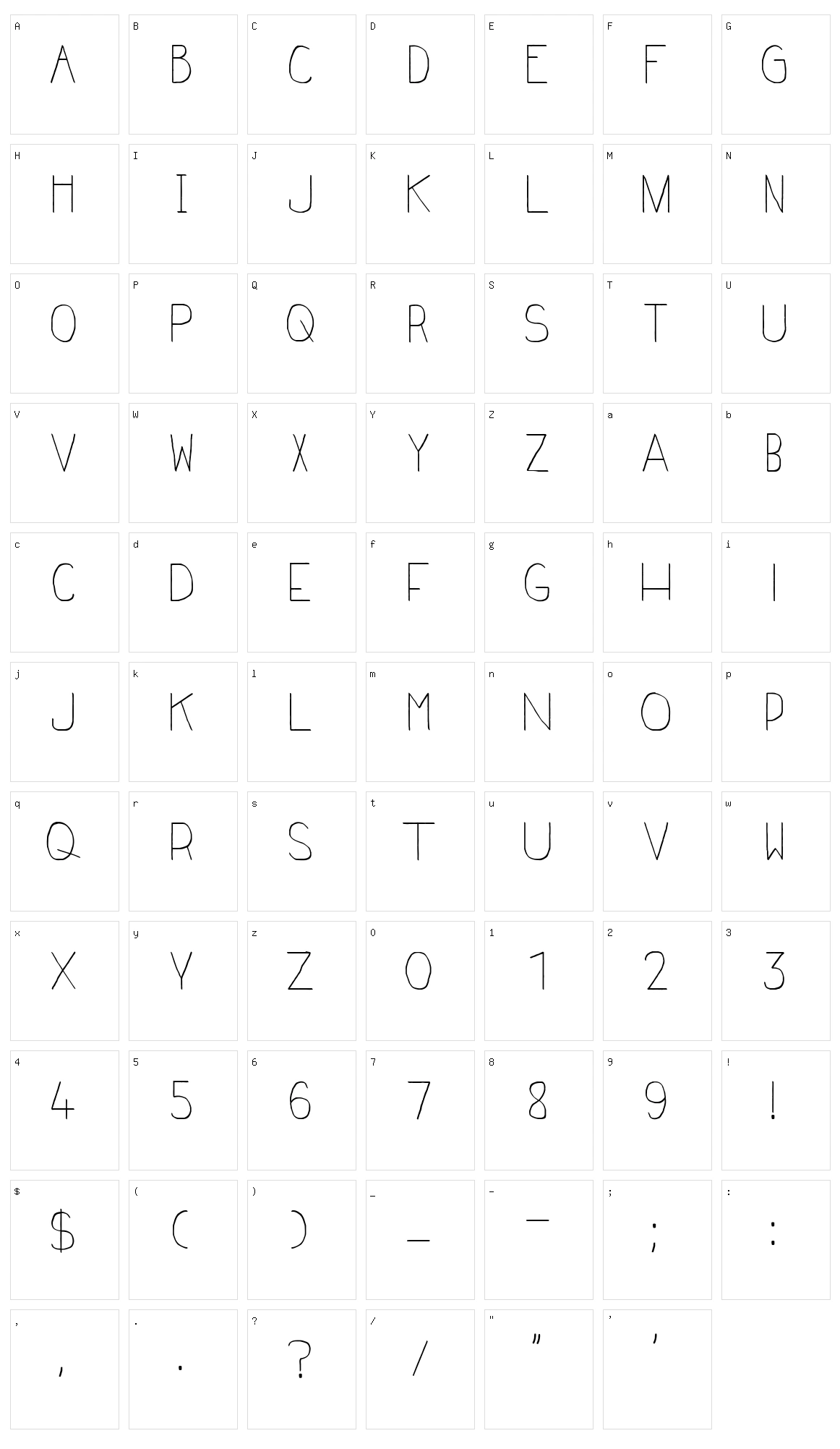 Frenchy Character Set