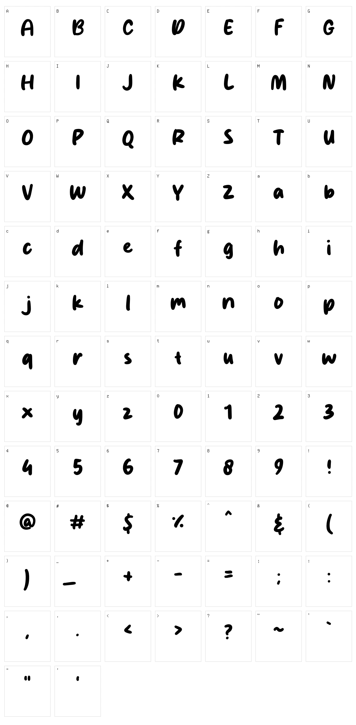 Freshco Character Set