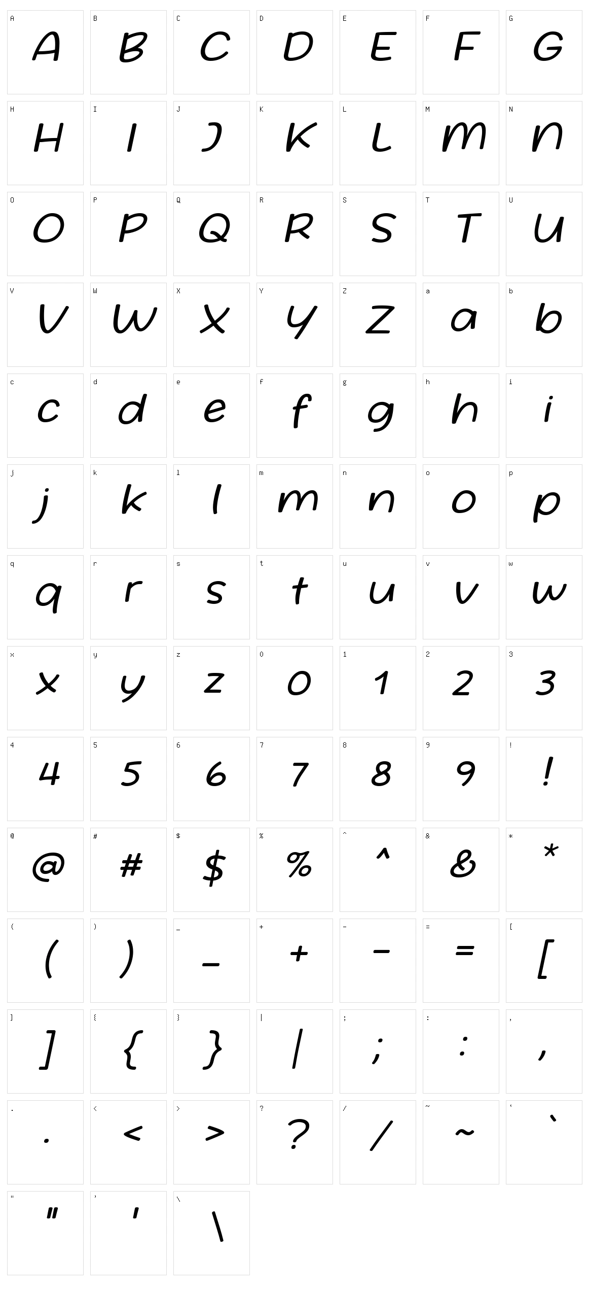 Friday October Twelve Character Set