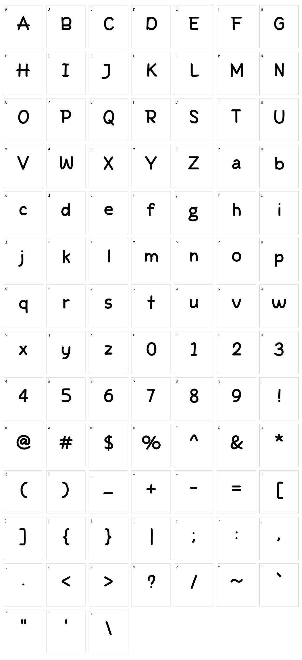 Friend Info Character Set