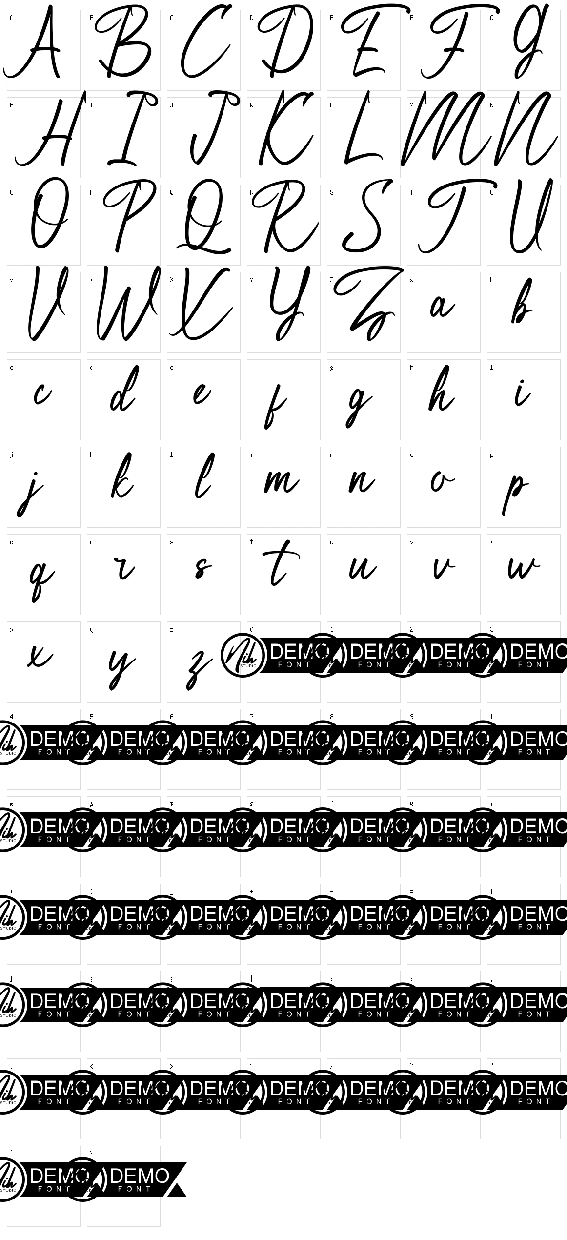 Frostburg Character Set