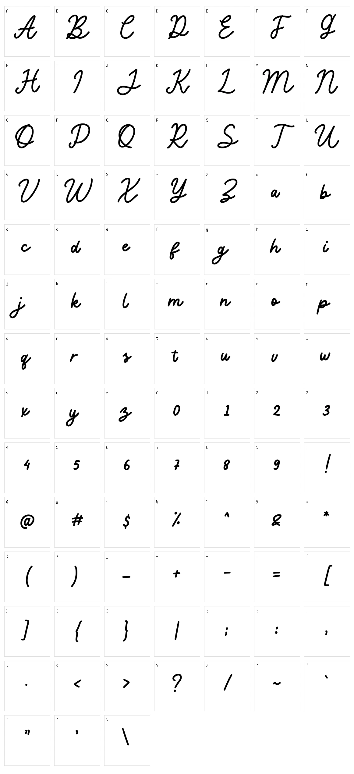 Frostine Character Set