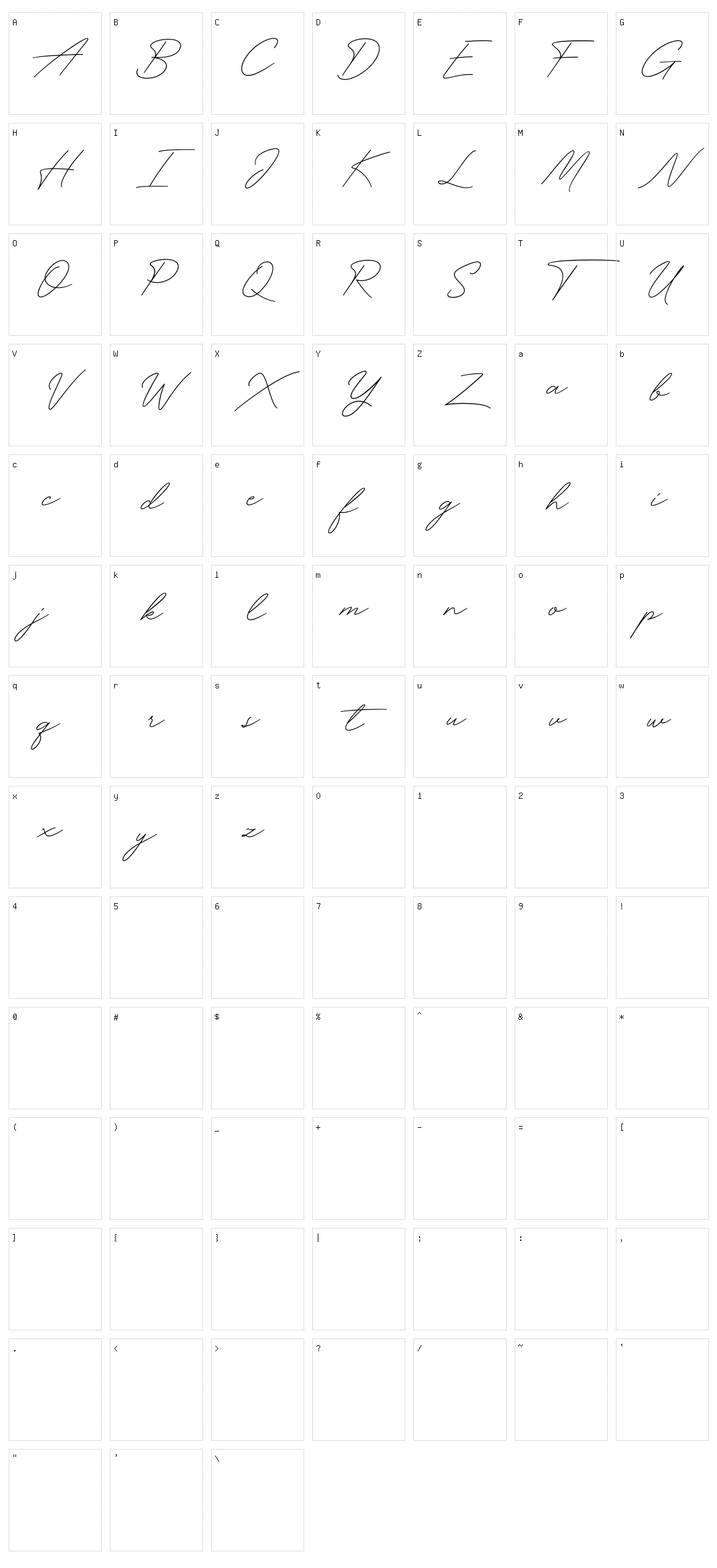 Funky Signature Character Set