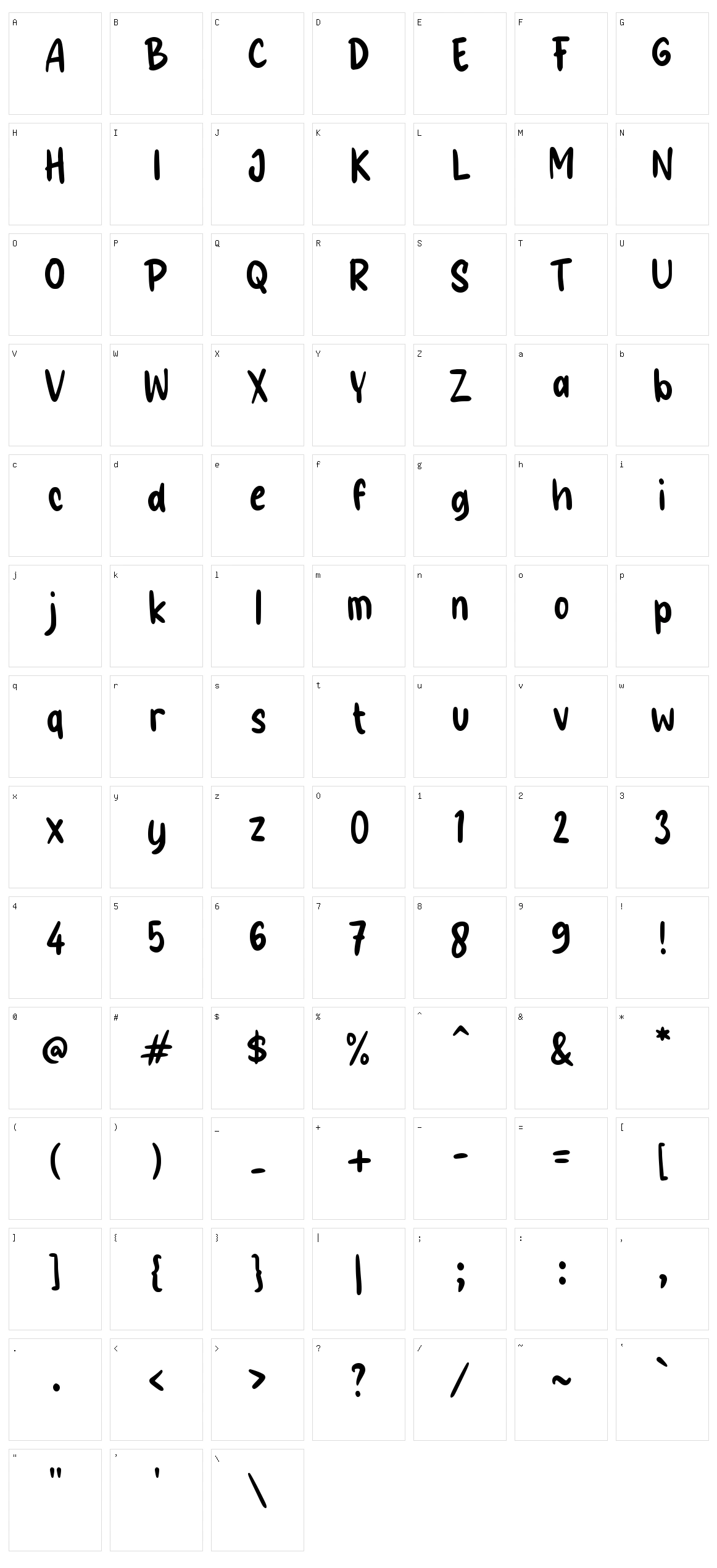 g Guyone Character Set