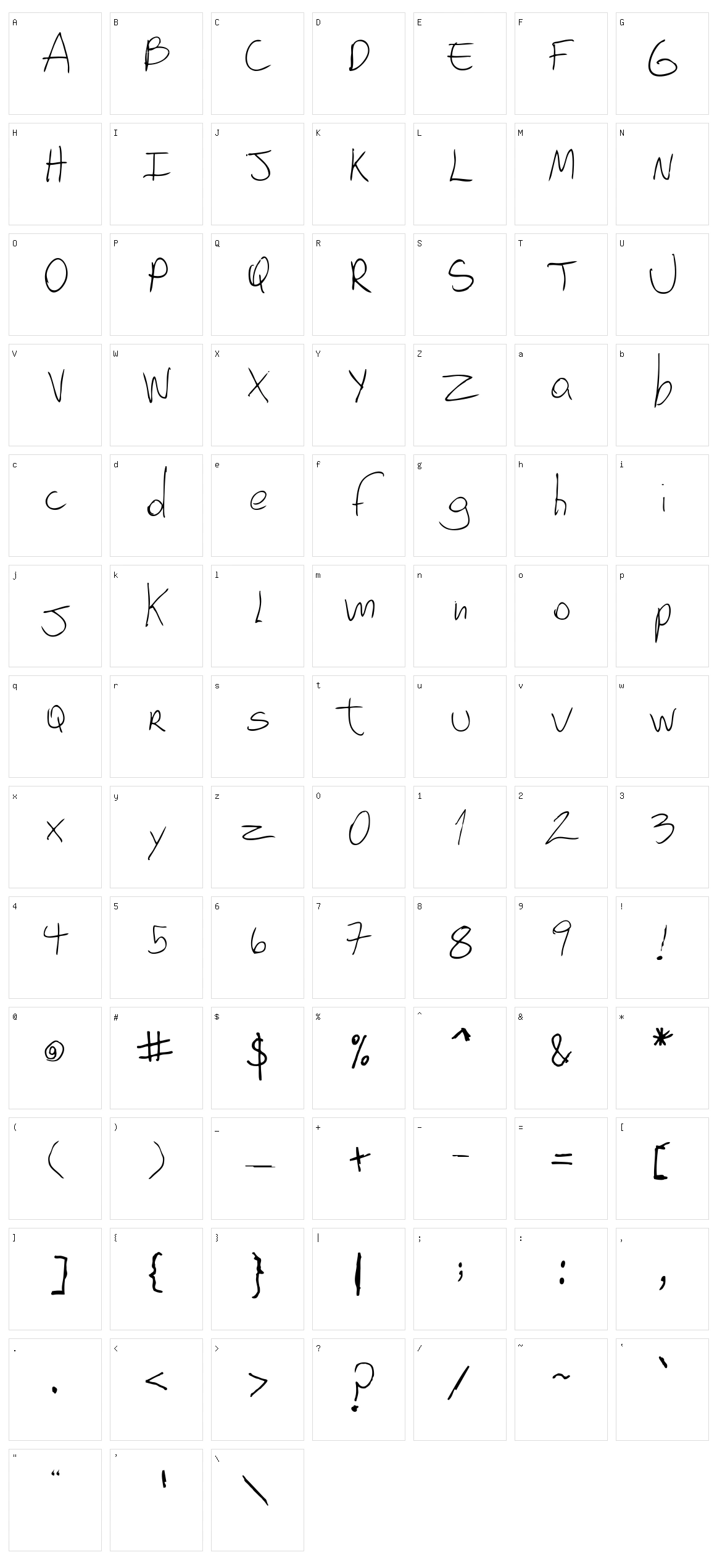 Gabo 4 Character Set