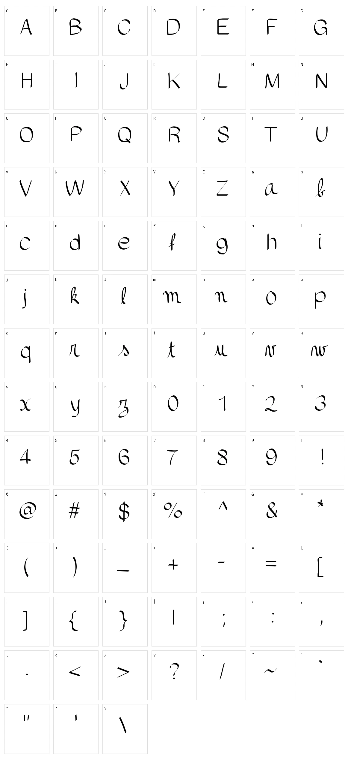 Gaellefont 403 Character Set