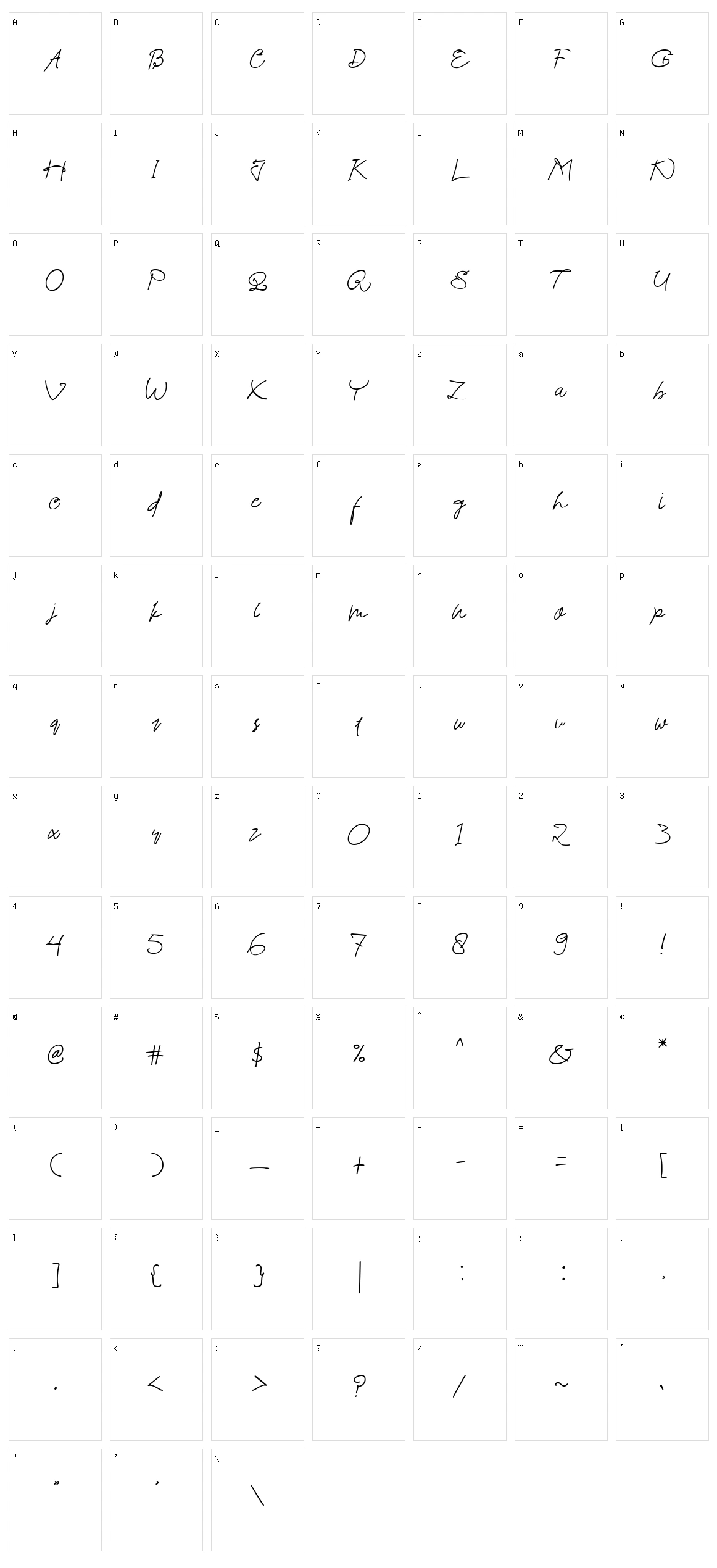 Galone Character Set