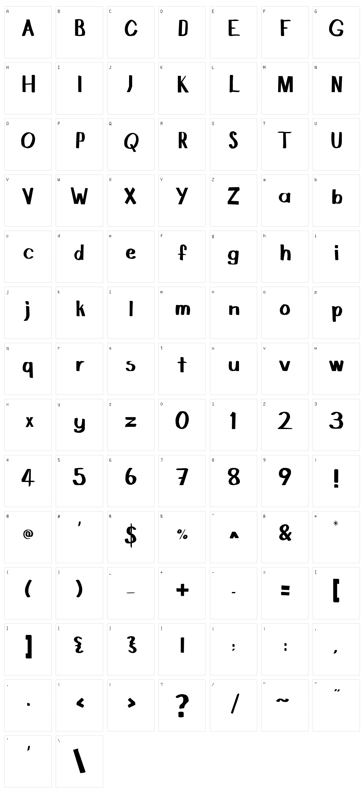 Gameboi 95 Character Set