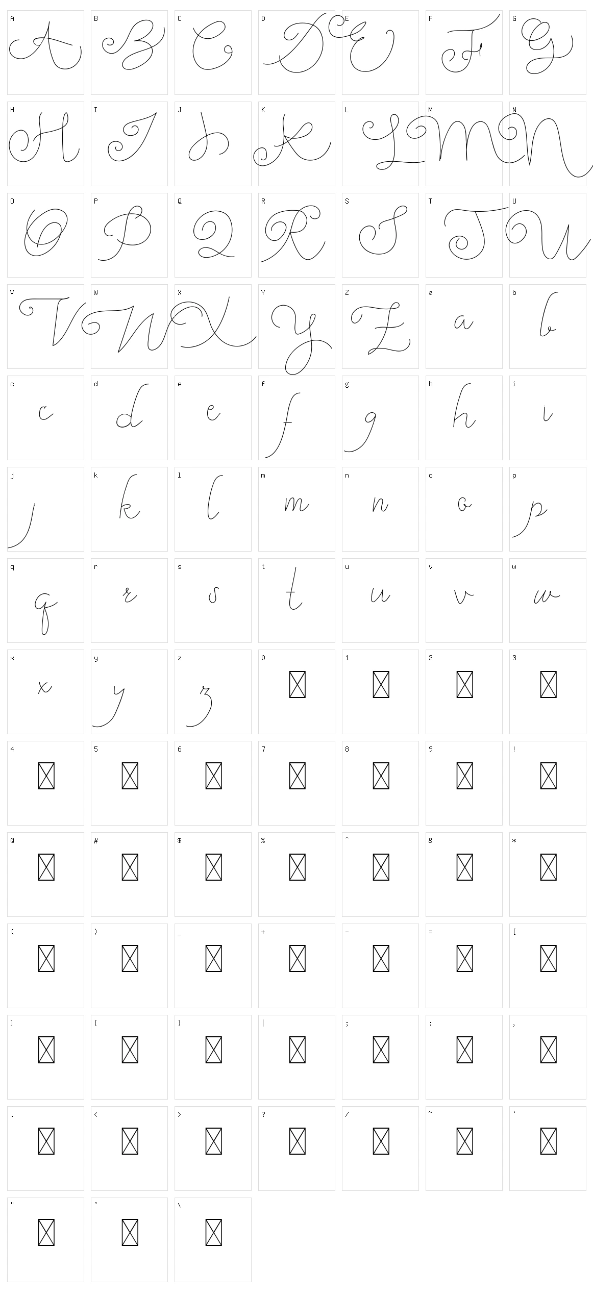 Gamila Character Set