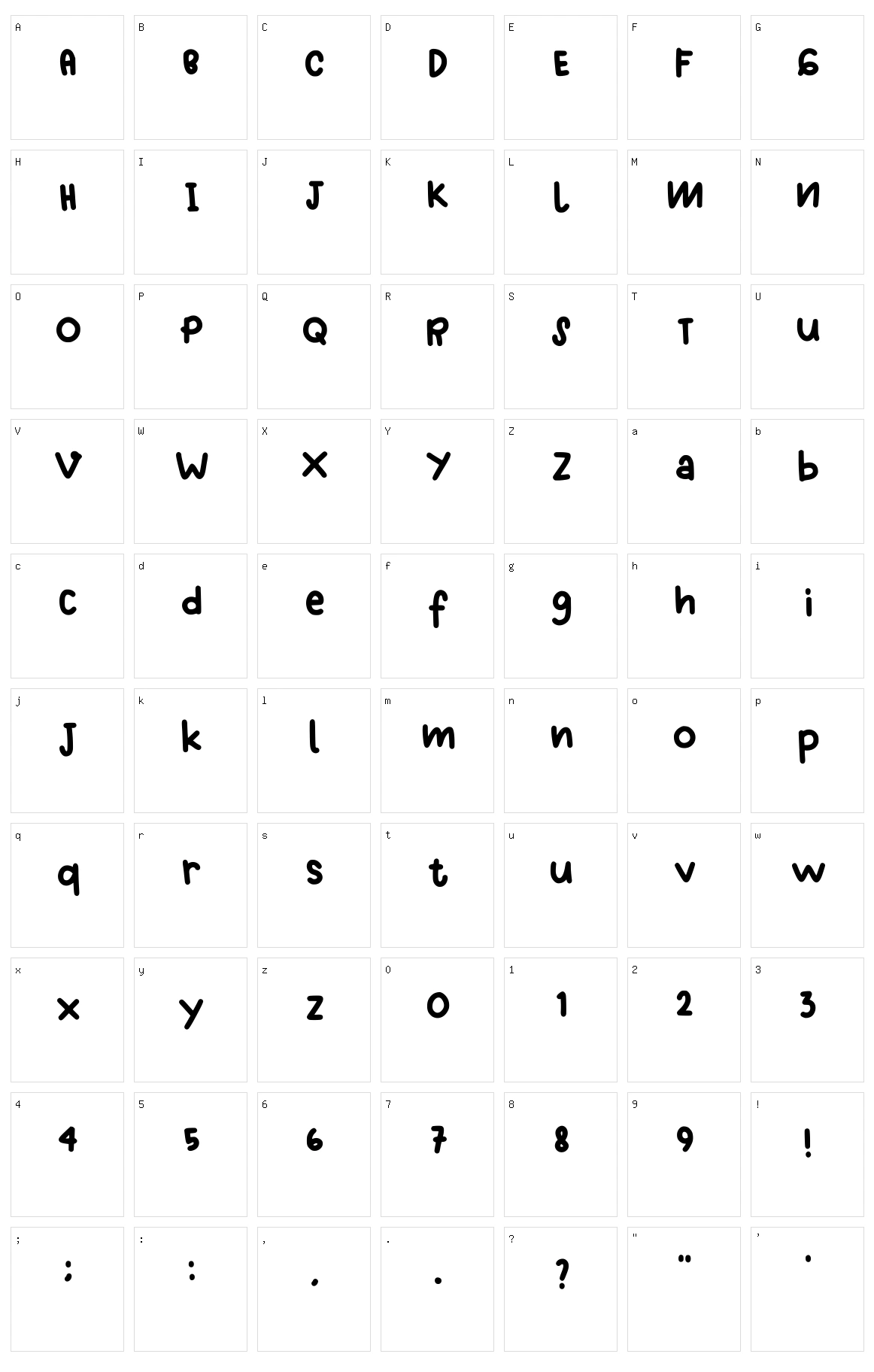 Ganjel Rel Character Set