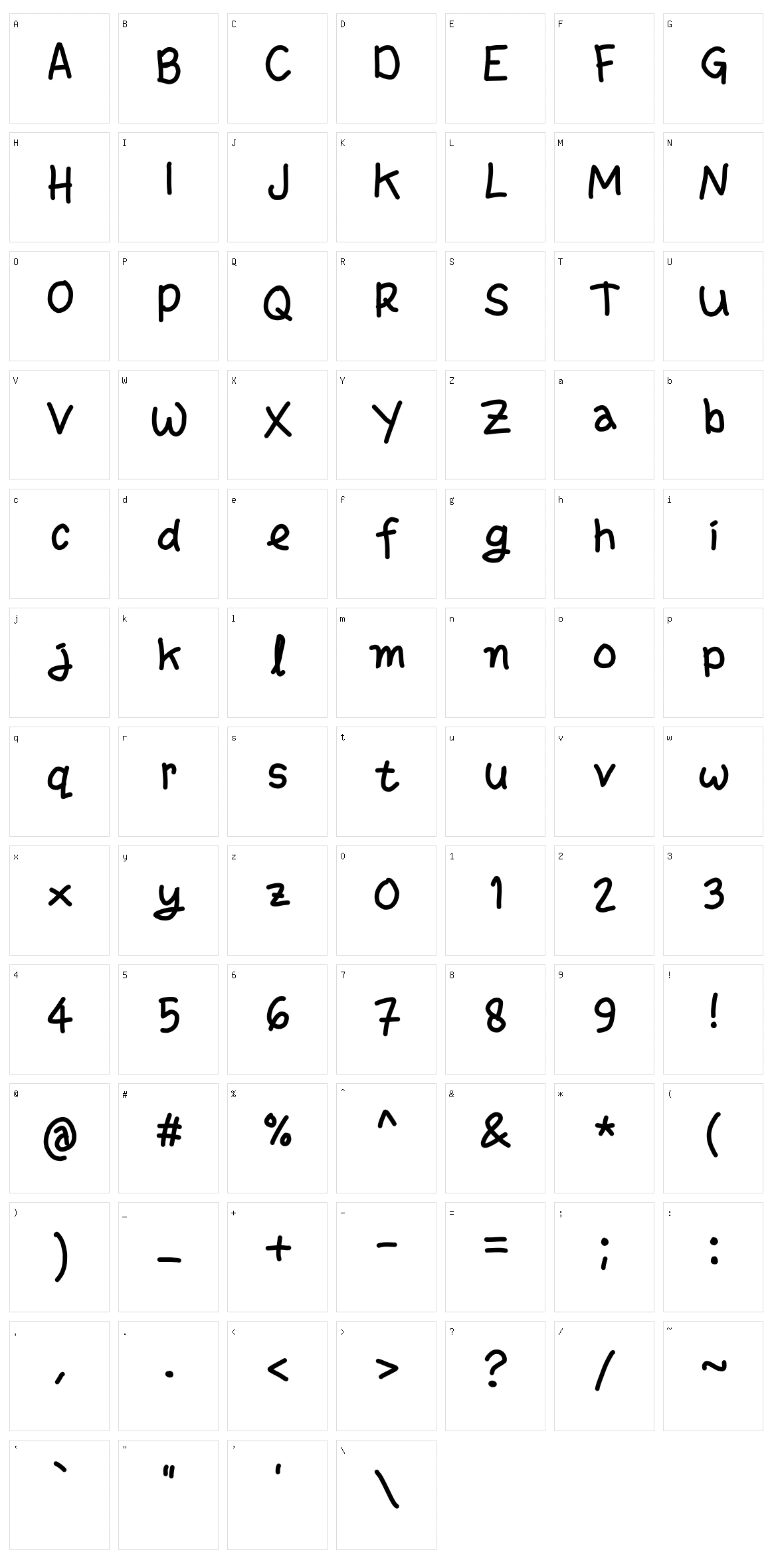 Gaplek Character Set