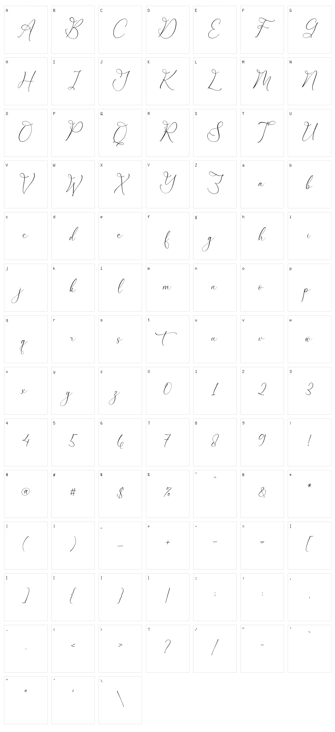 Garbina Sarleta Character Set