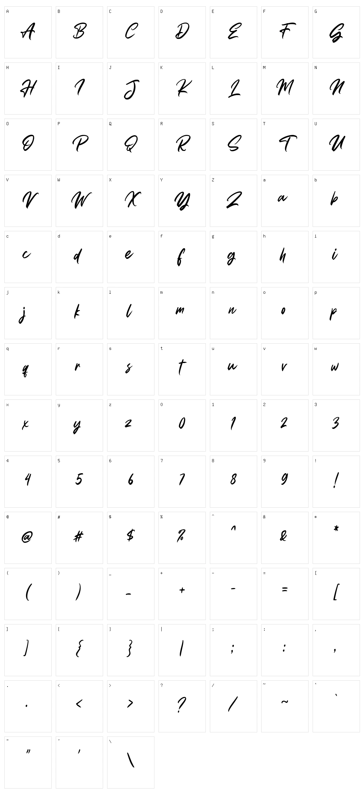 Gastpoll Character Set