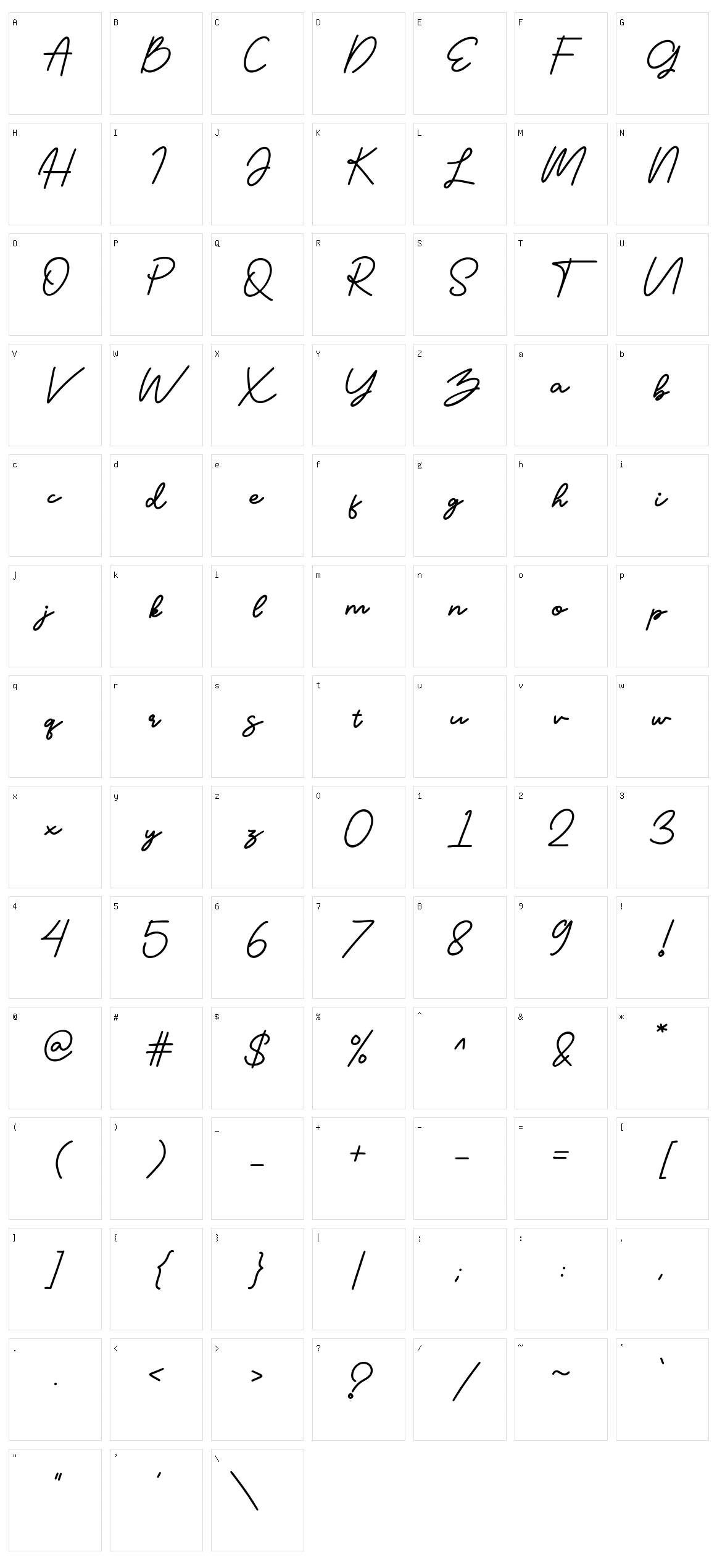 Geofanny Character Set