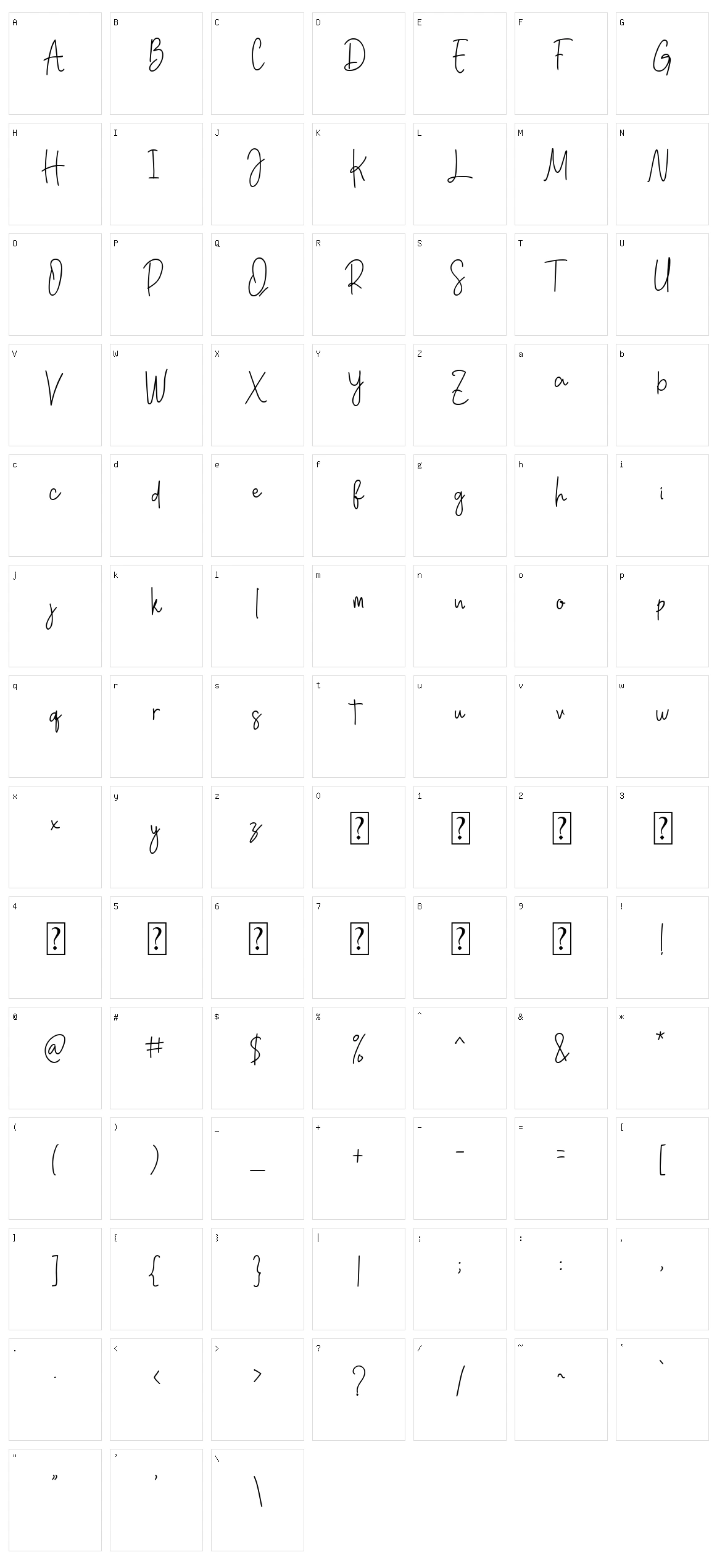 Georghia Character Set