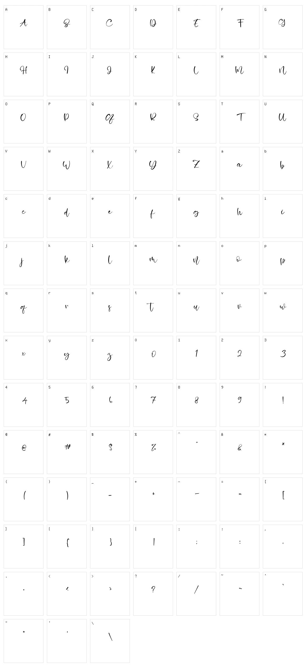 Georgia Character Set