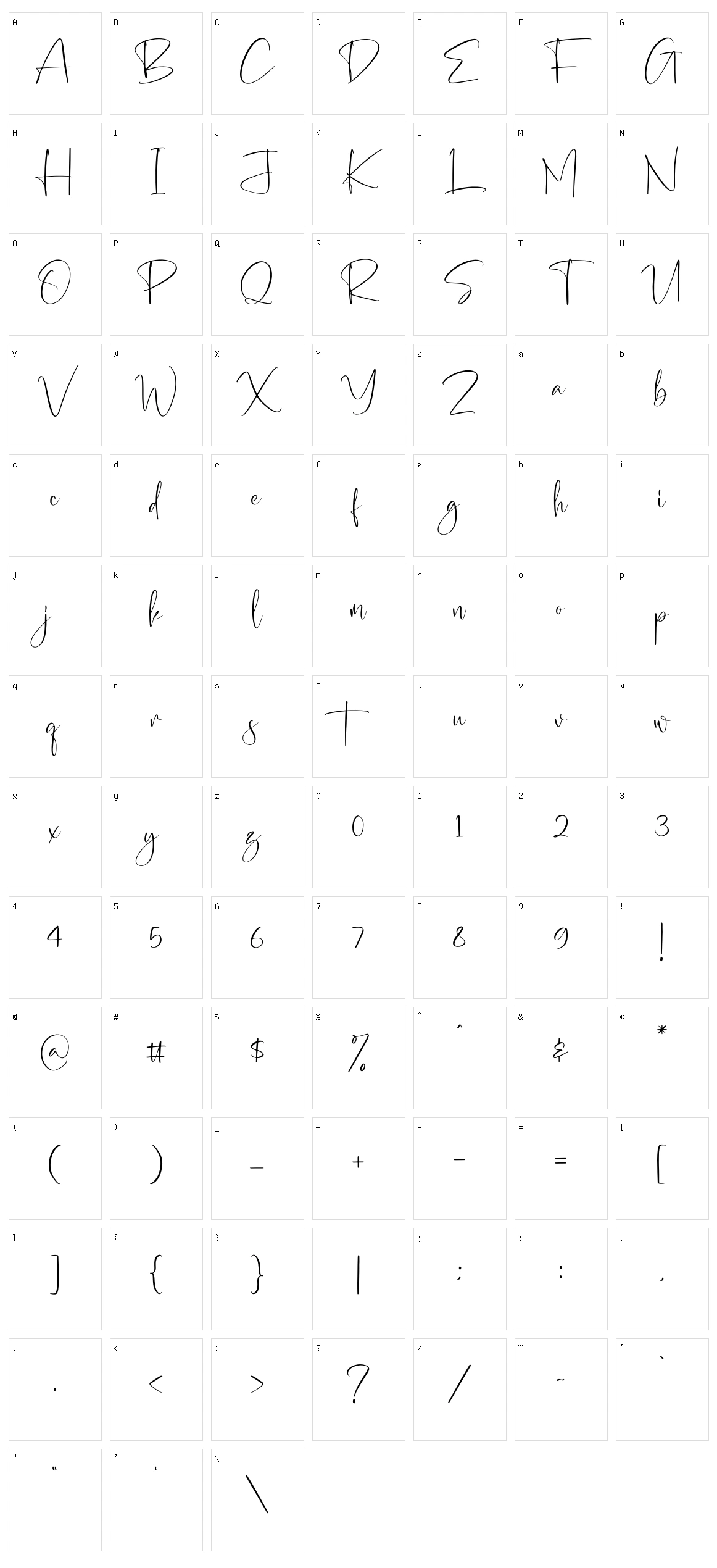 Georgia Western Character Set