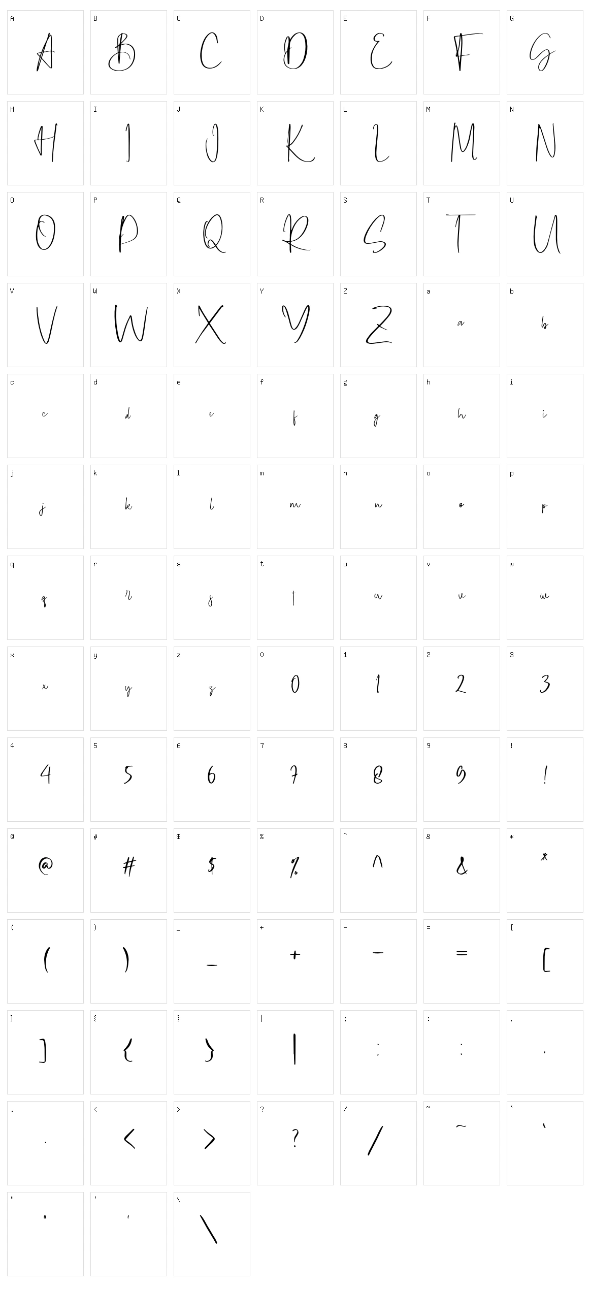 Geovanice Character Set