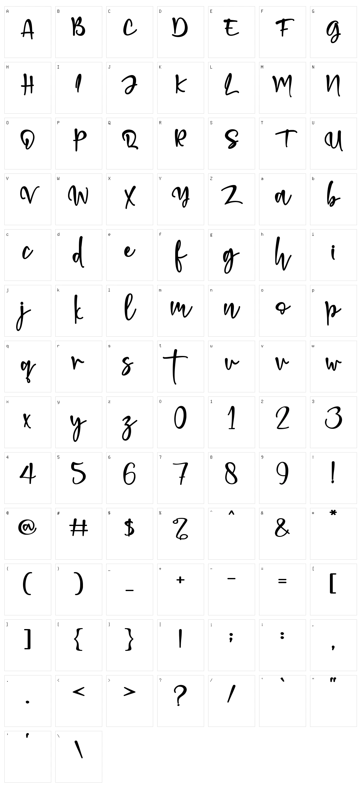 Gerallydine Character Set