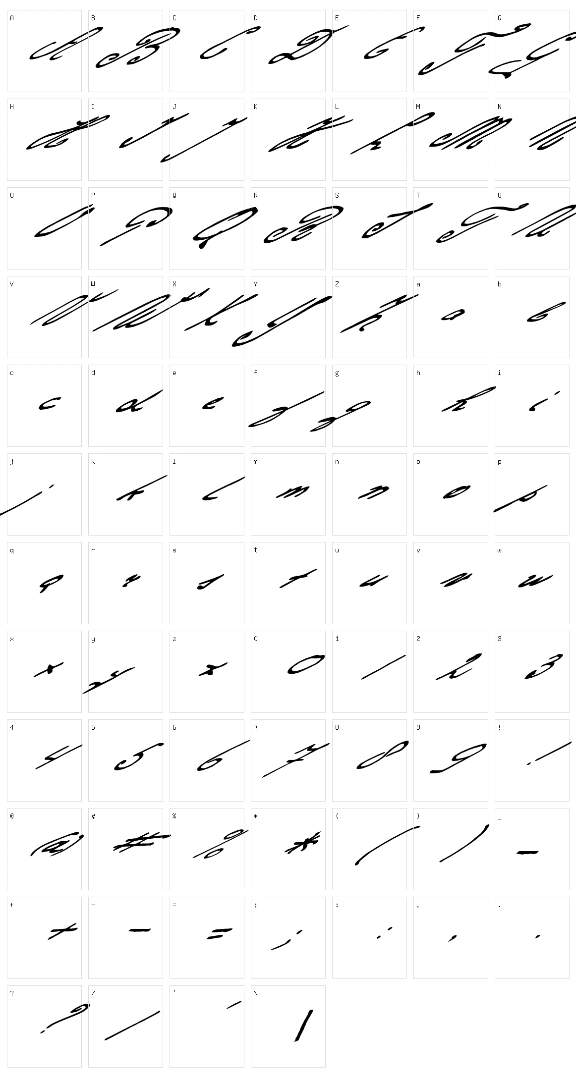 Gerards Gold Character Set