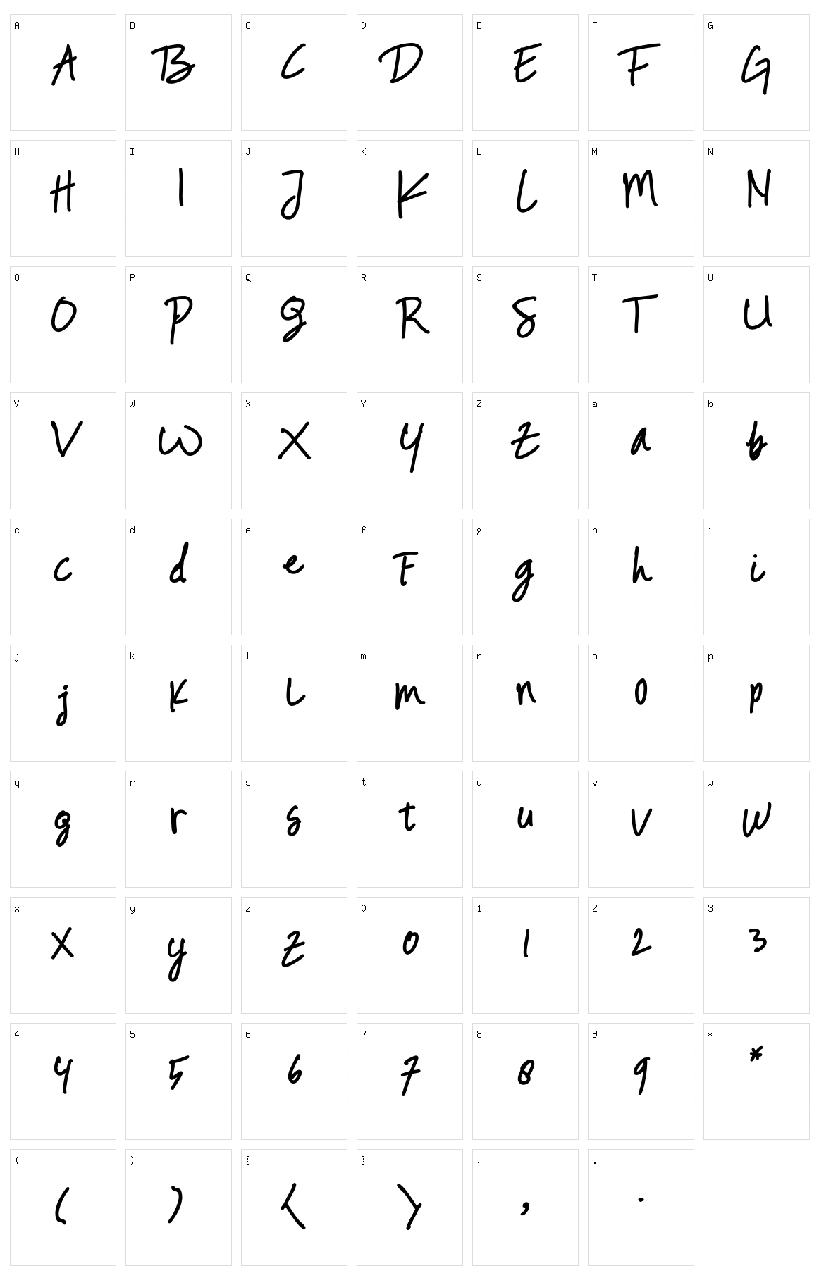 Ghaziyah Character Set