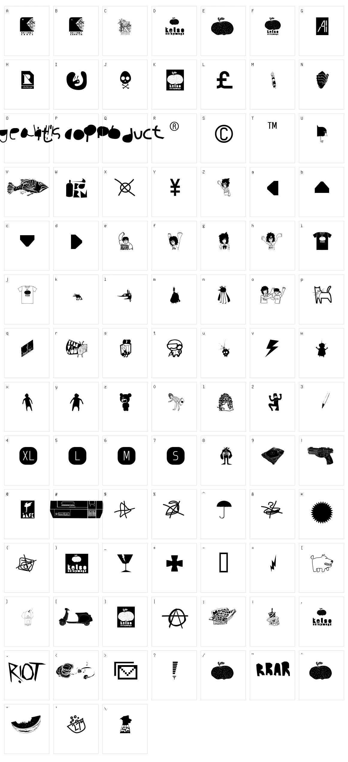 AI Kelso D Character Set