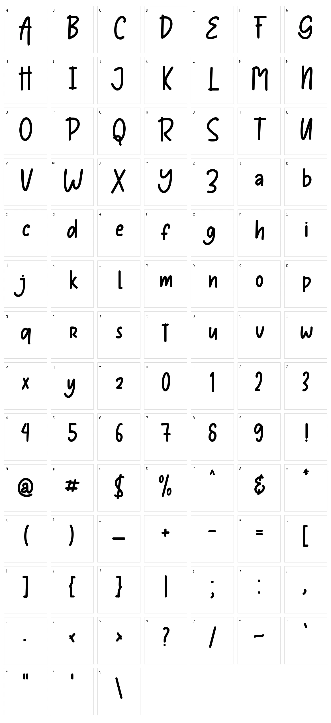 Giant Oranges Character Set