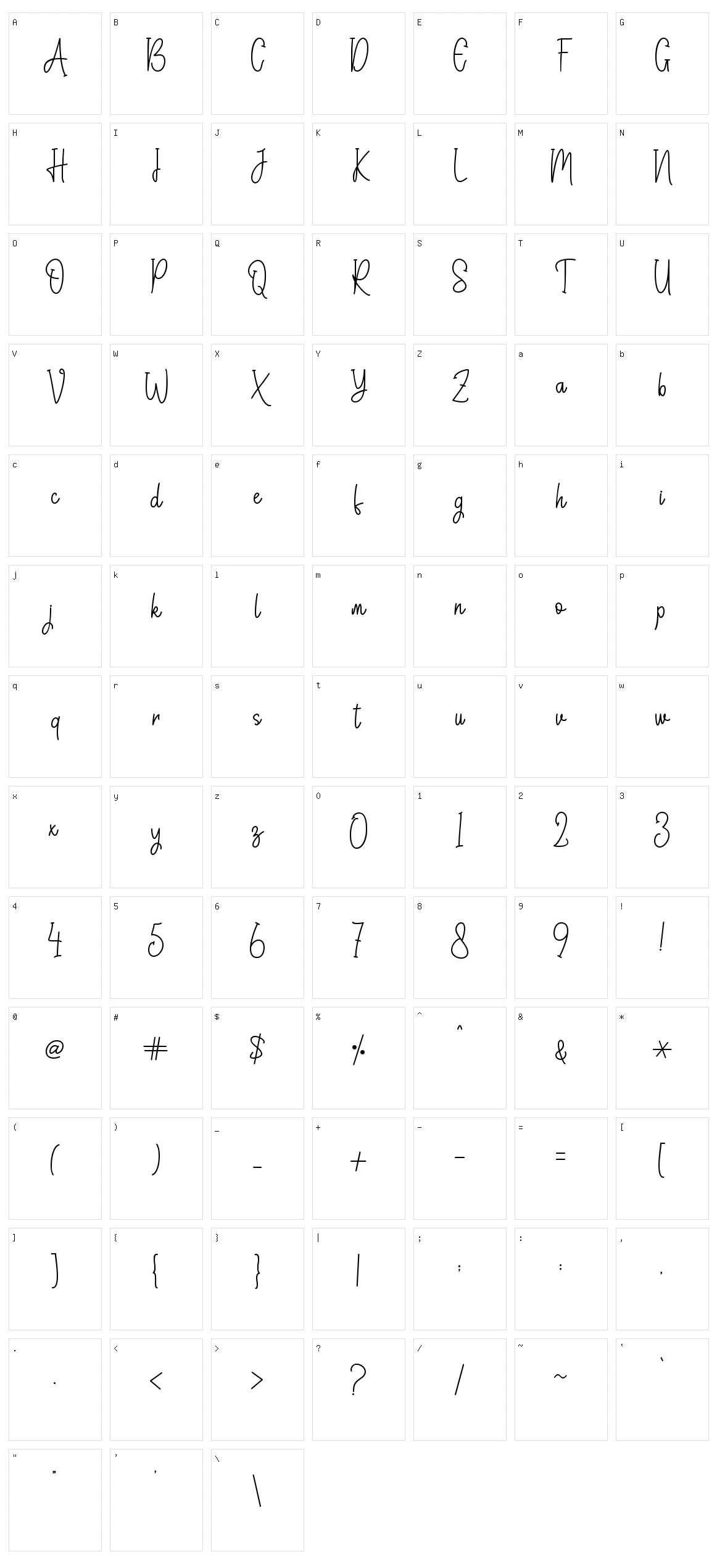 Gilliana Diary Character Set