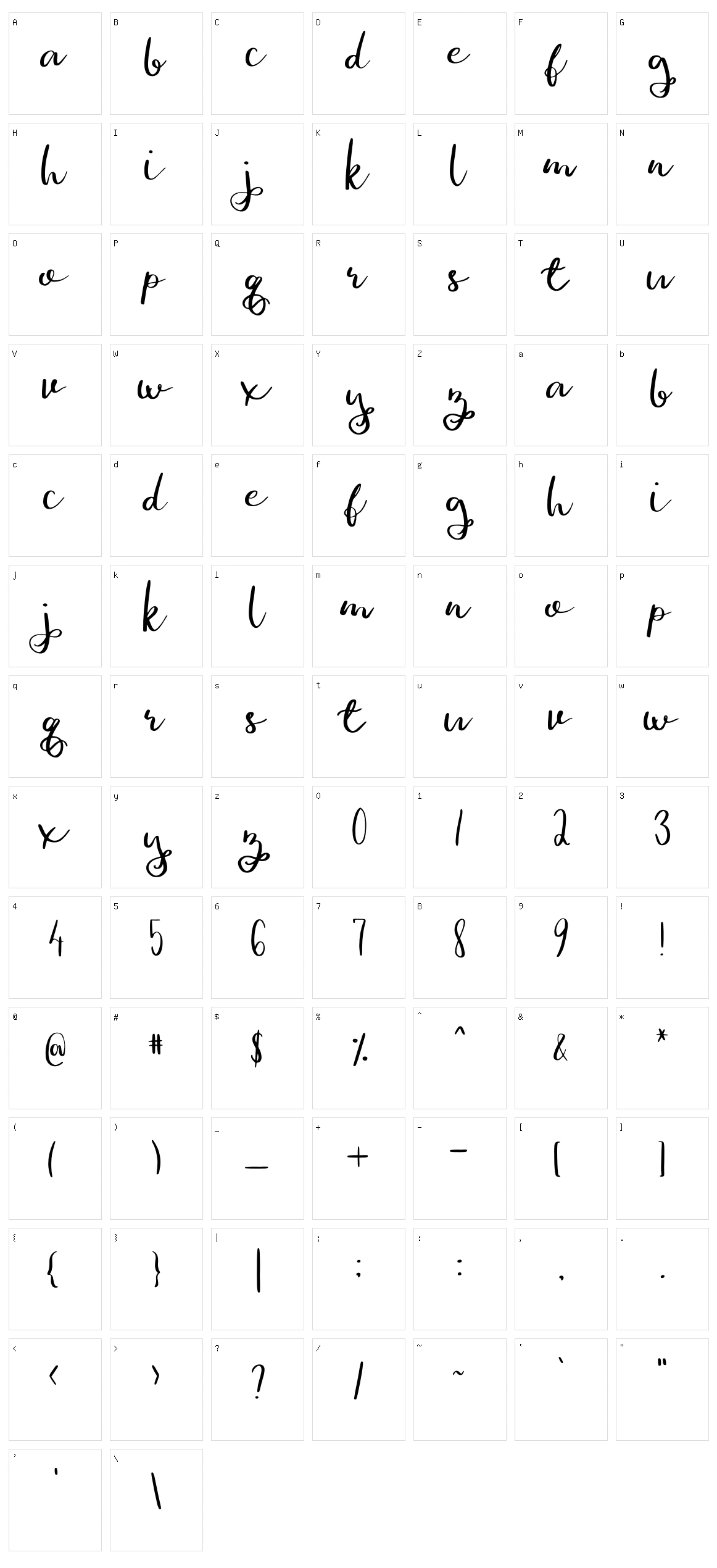 Gina Ann Character Set