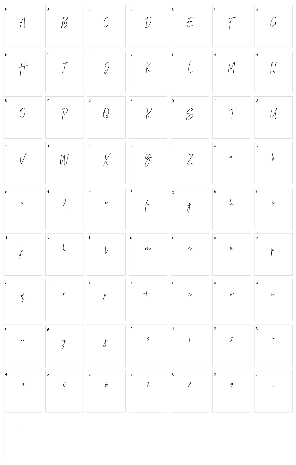 Gisella Jane Character Set