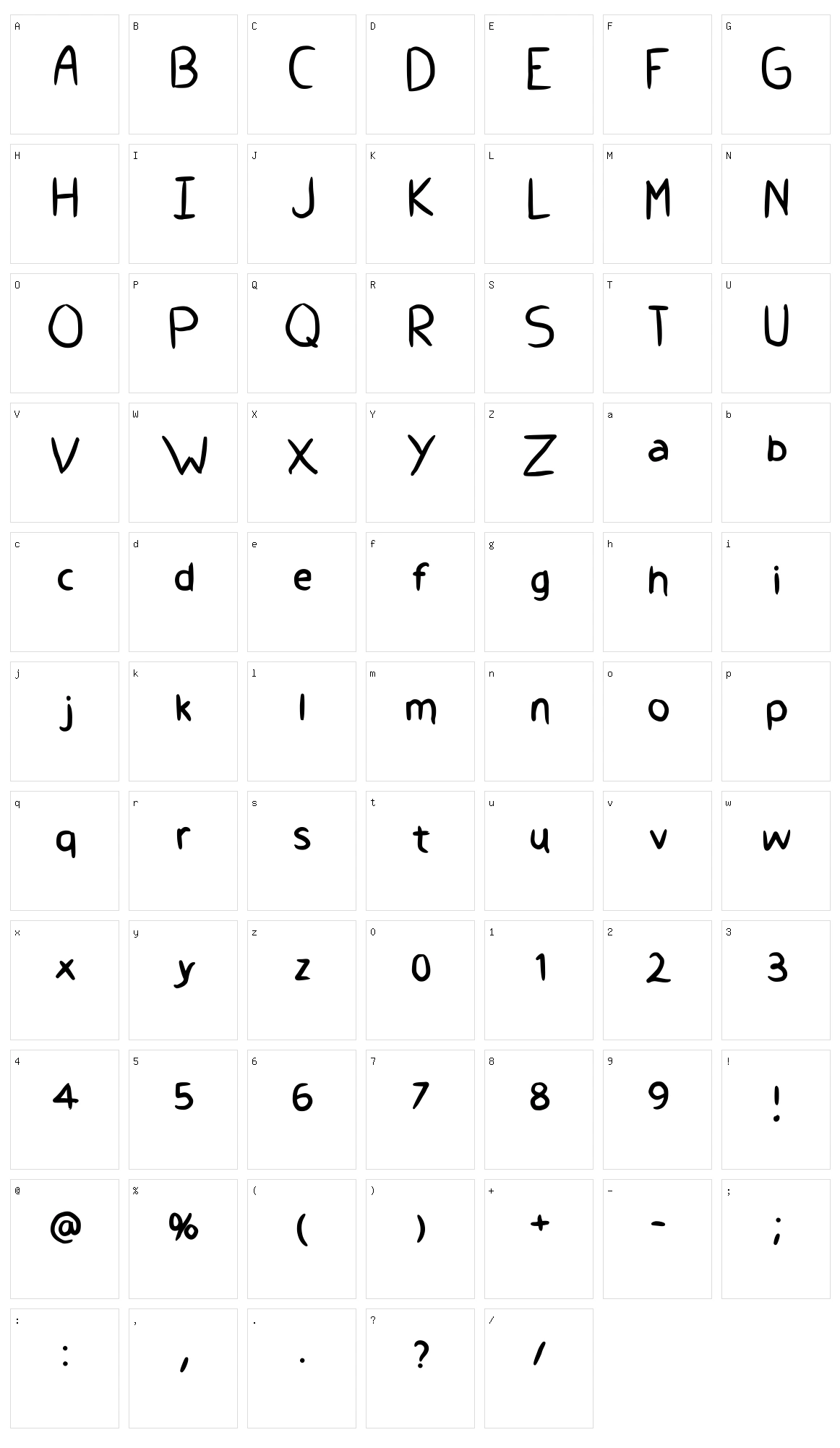 Give Me A Hand Character Set