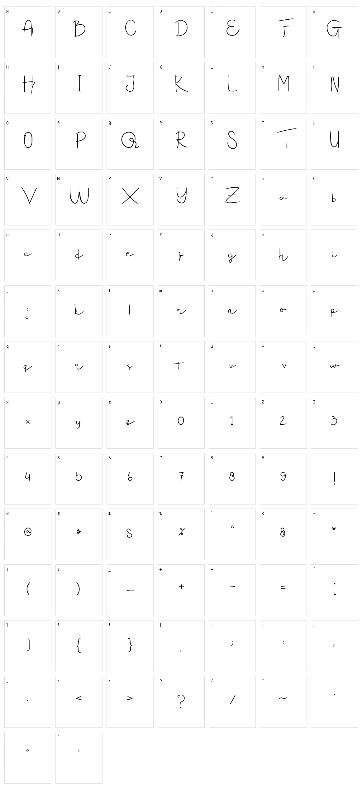 Glamor Signature Character Set