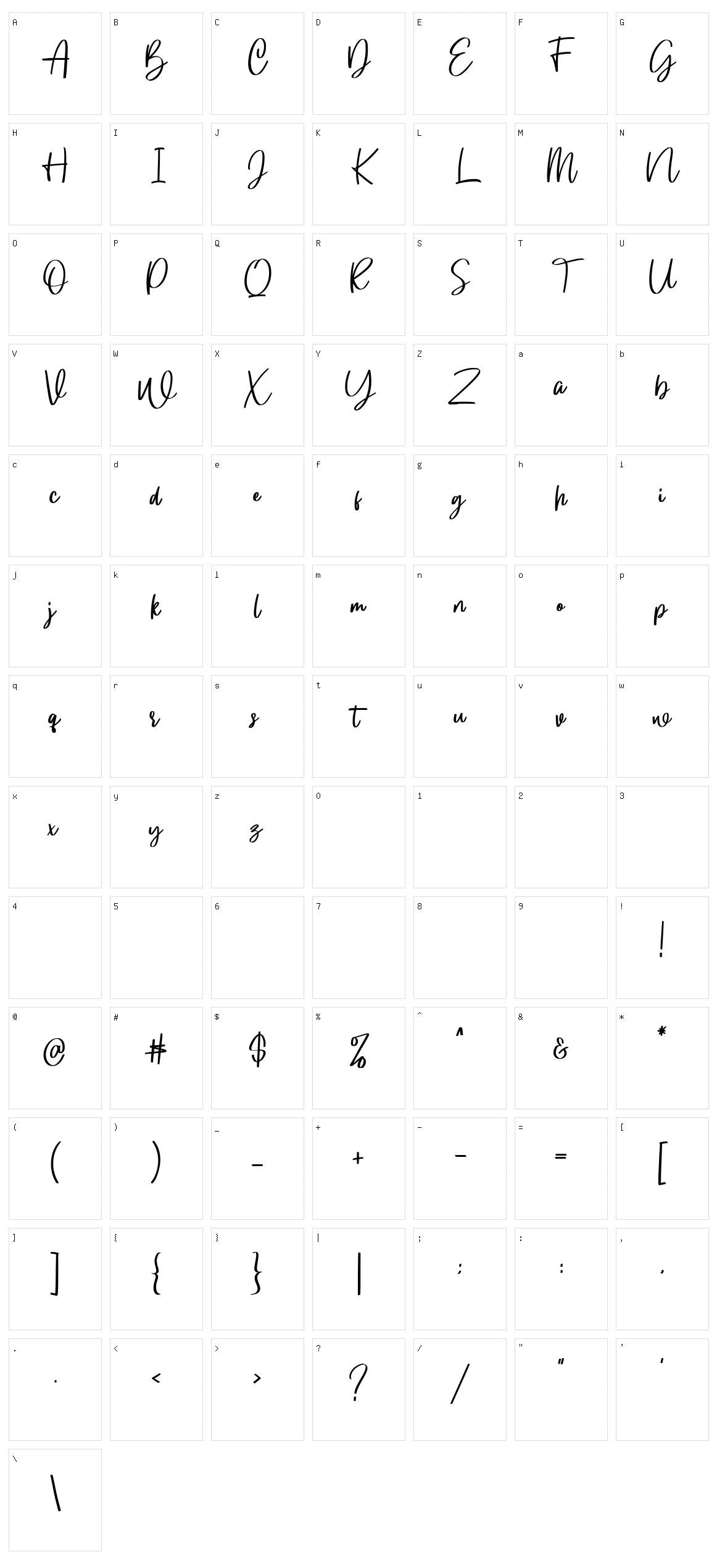 Gloryouss Character Set