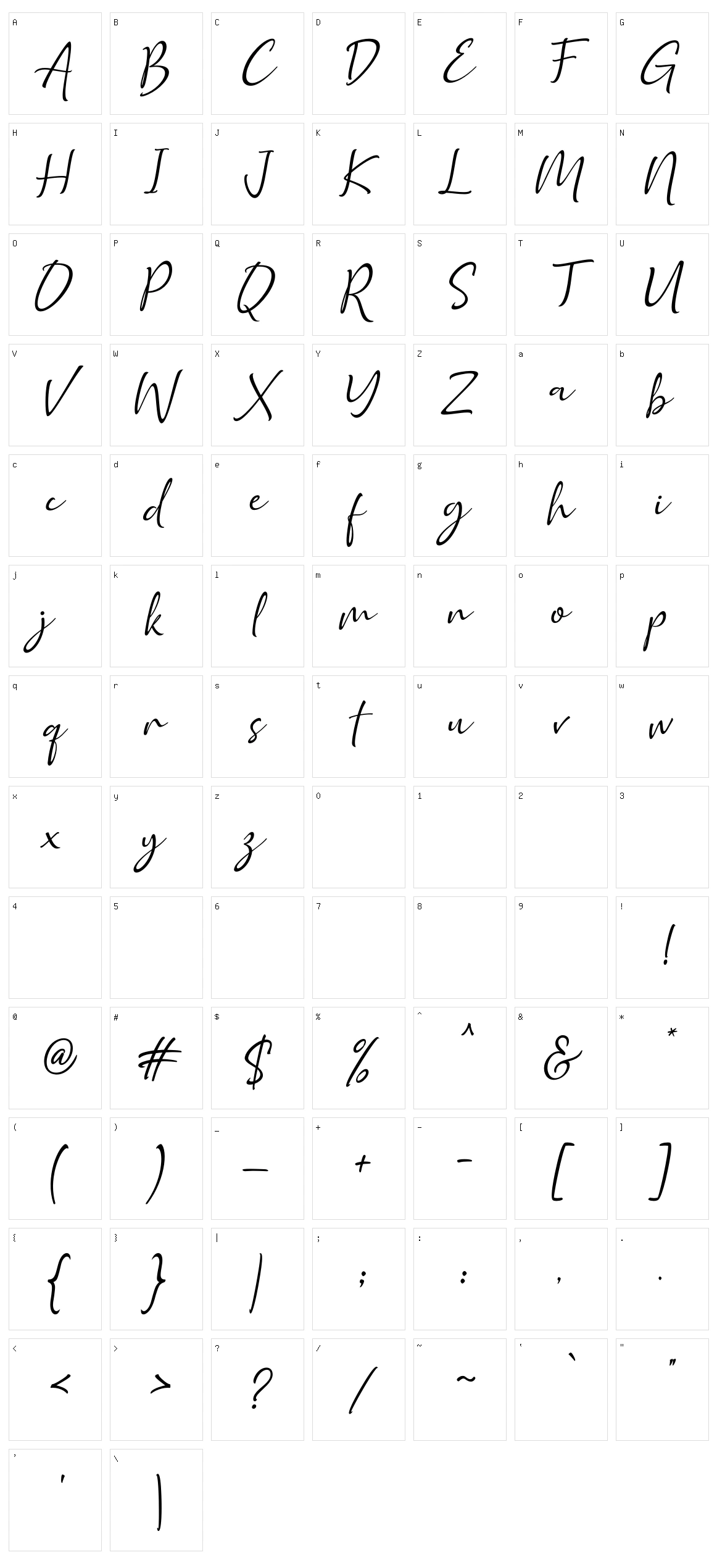 Golden Class Script Character Set