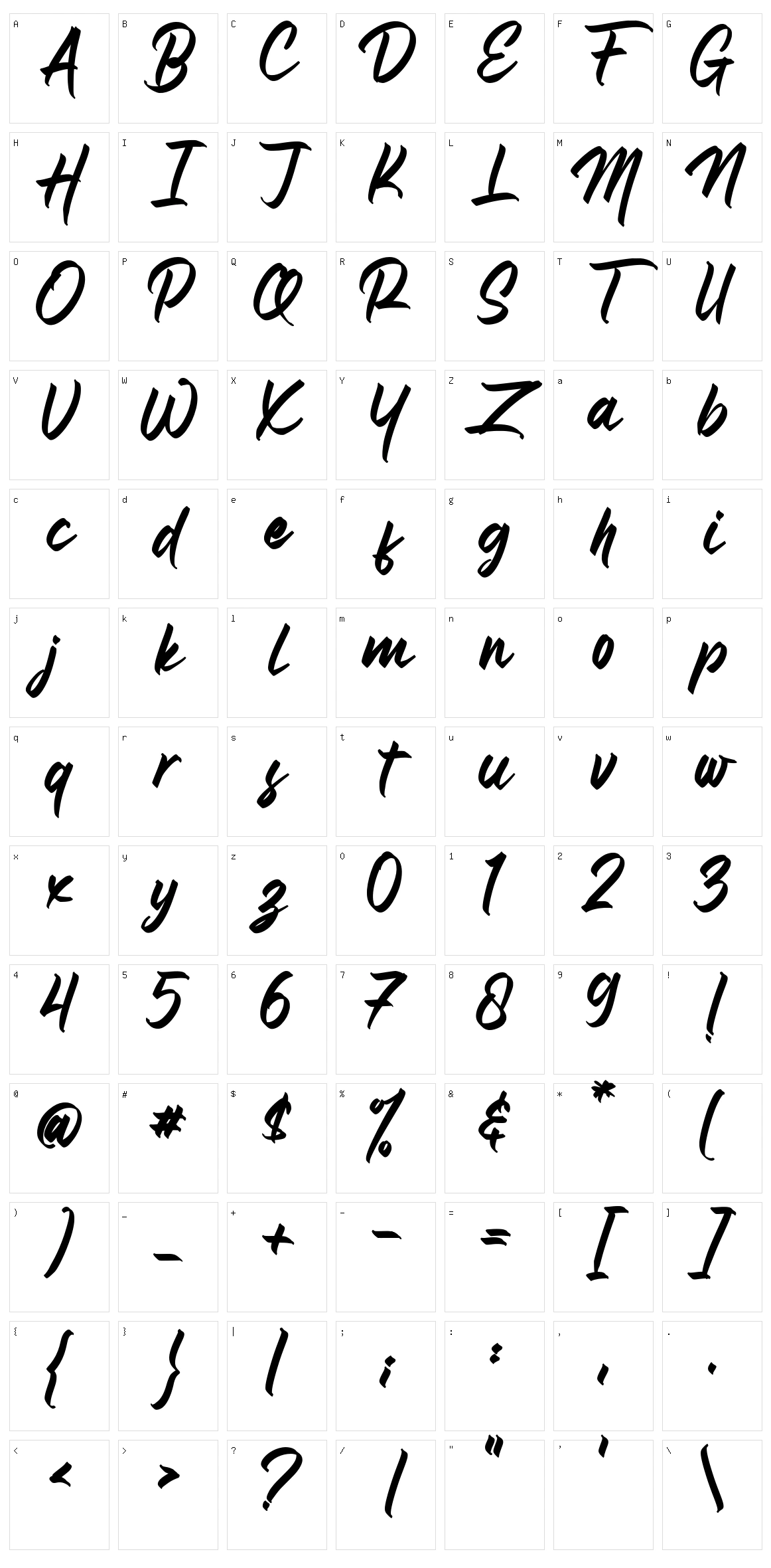 Gondess Character Set