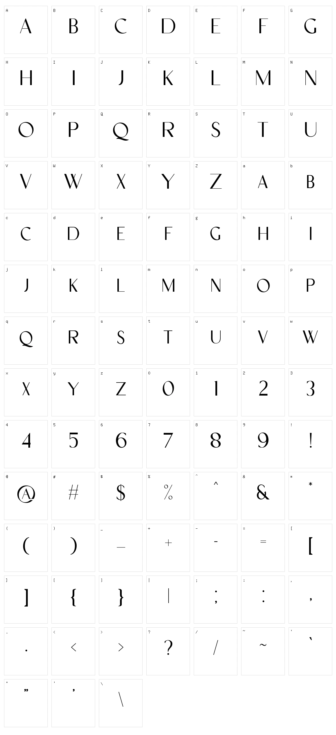 Goodnight London Script Character Set