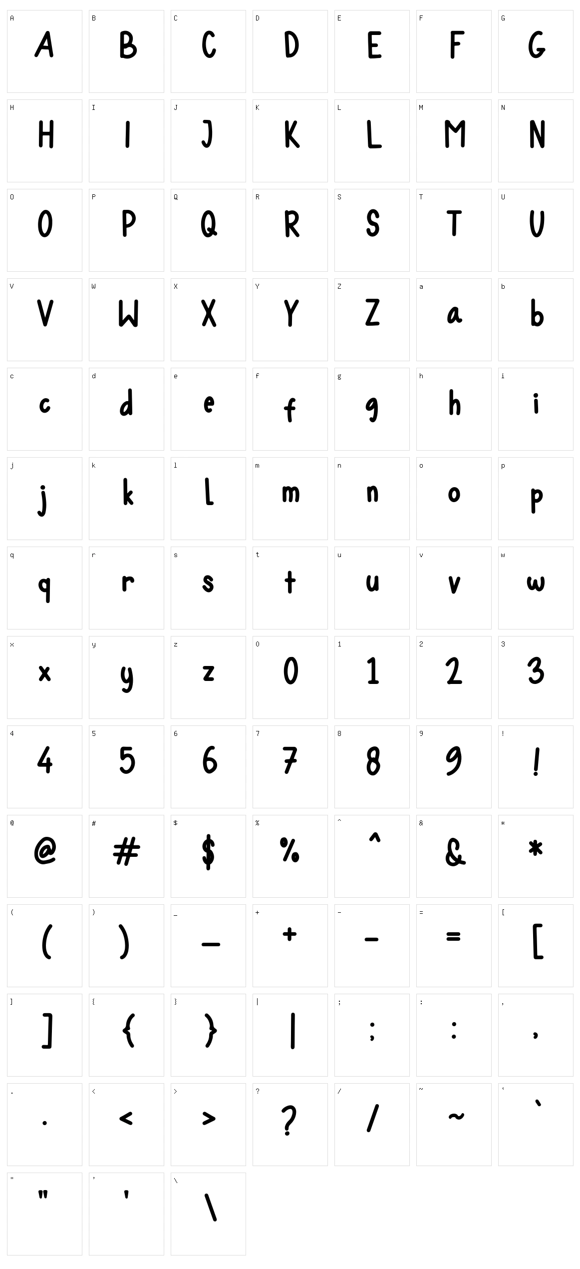 Gracelyn Character Set