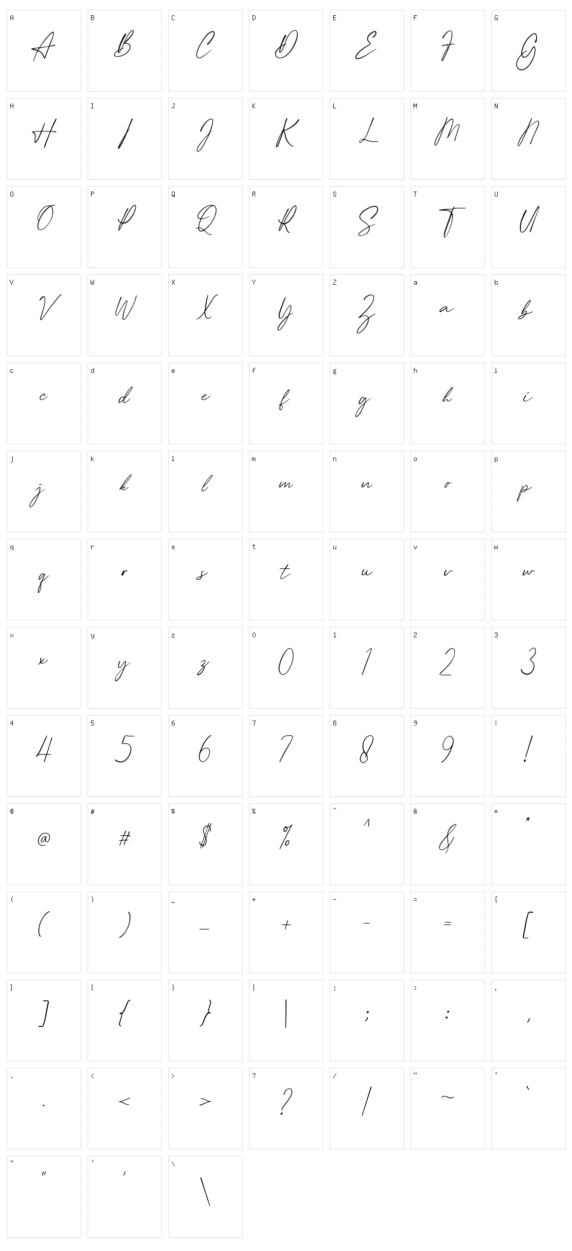 Greater Delight Character Set